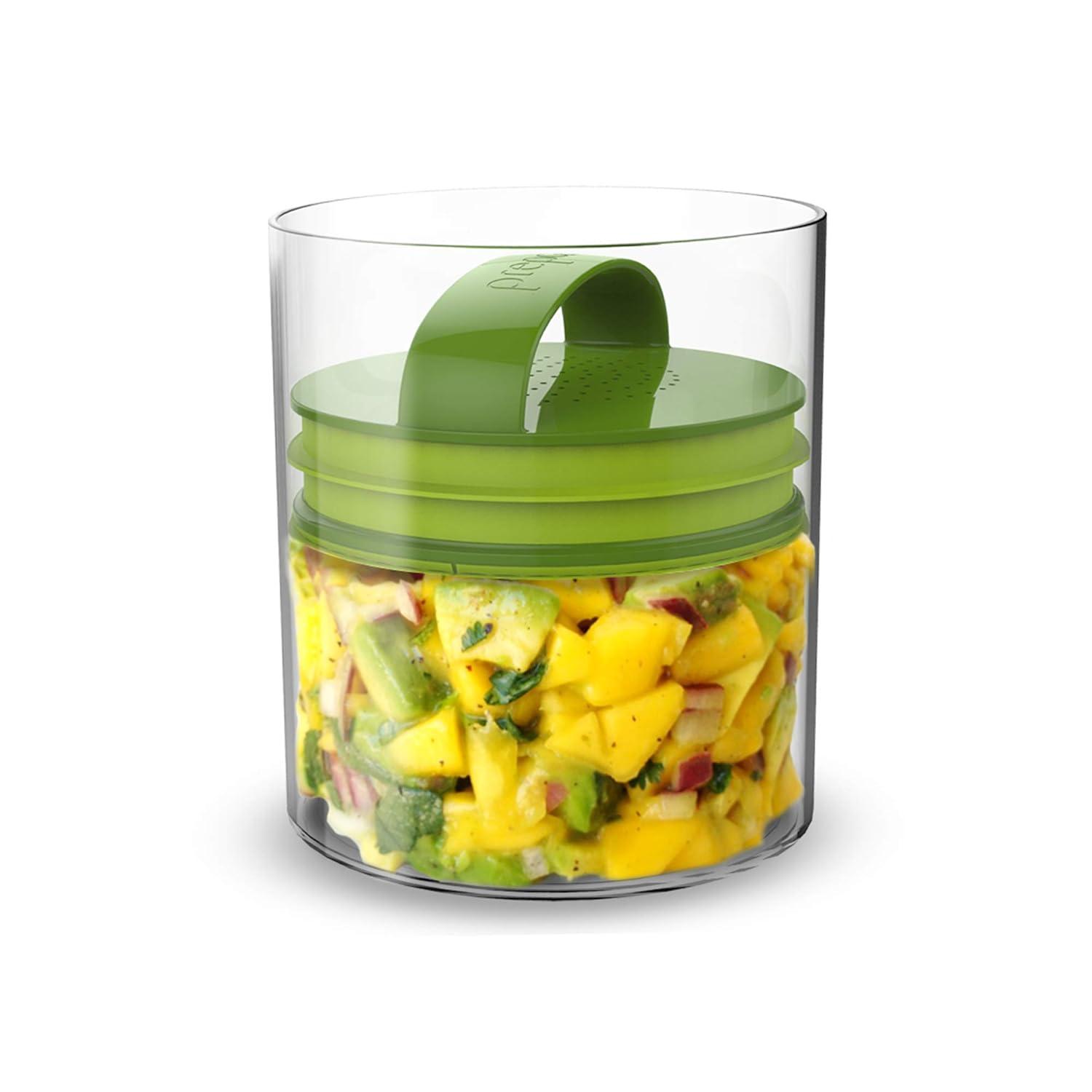 Prepara Green Grocer Super Savor Vacuum Seal Food Storage Container, Green