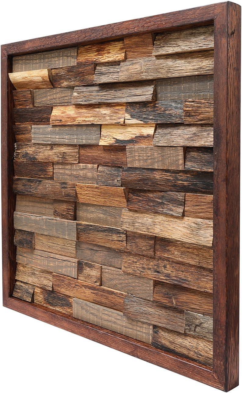 Rustic Abstract Wall Decor on Solid Wood