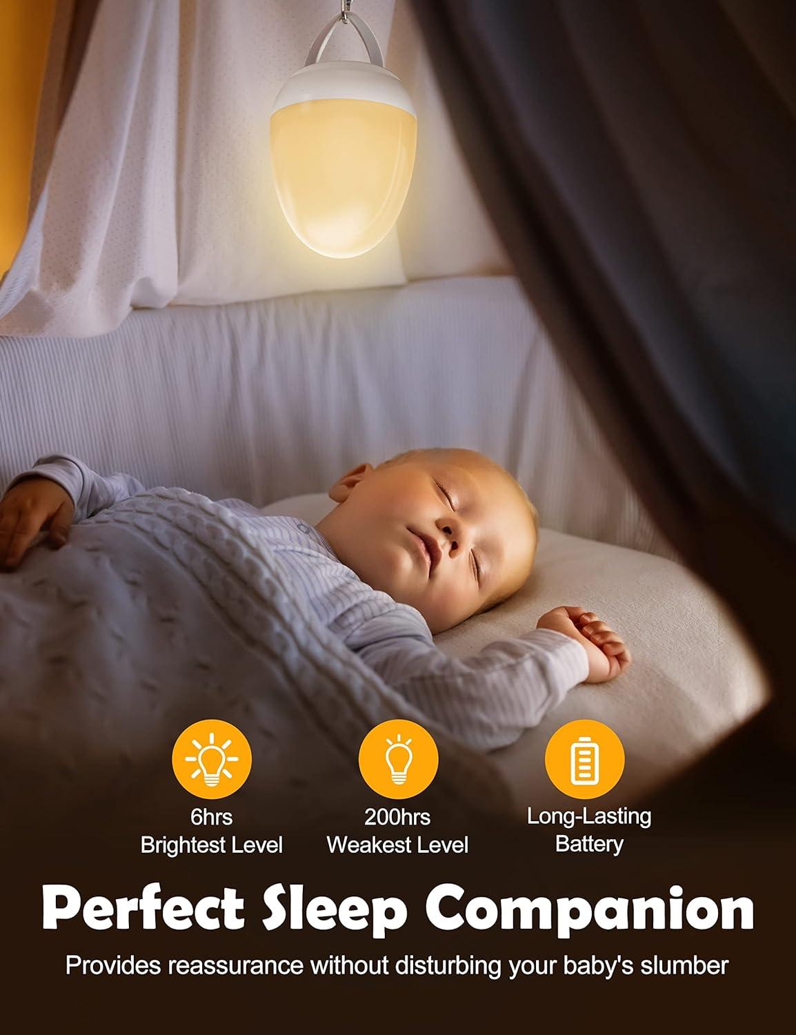 Portable Egg-Shaped White Touch Control Nursery Night Light