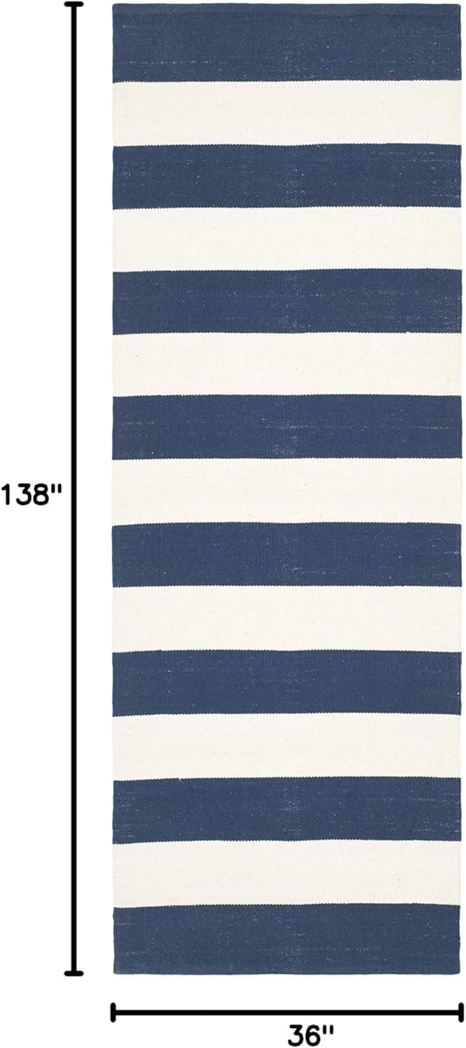 Montauk MTK712 Hand Woven Indoor Runner Rug - Navy/Ivory - 2'3"x11'7" - Safavieh