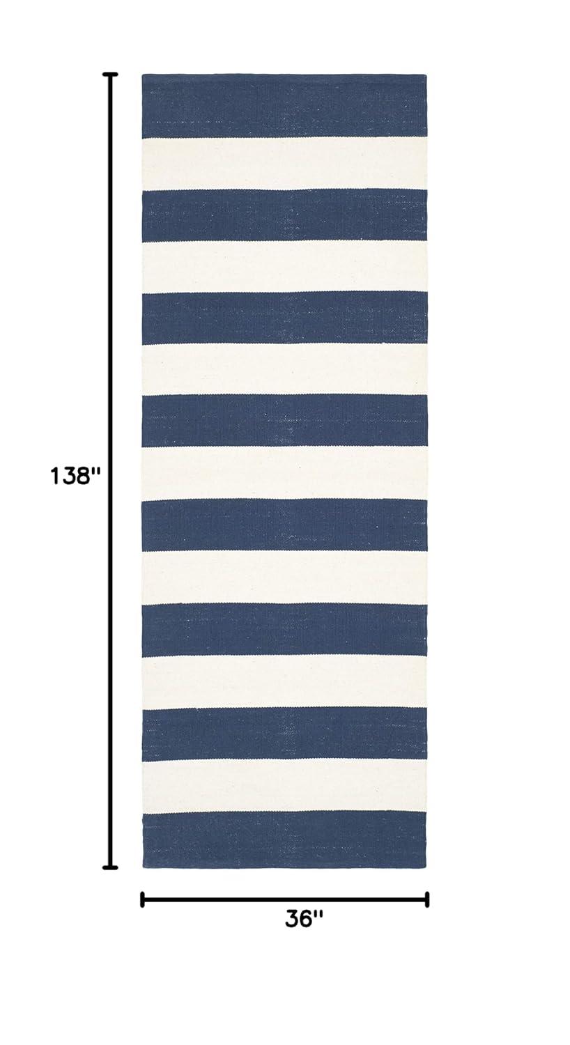 Montauk MTK712 Hand Woven Indoor Runner Rug - Navy/Ivory - 2'3"x11'7" - Safavieh