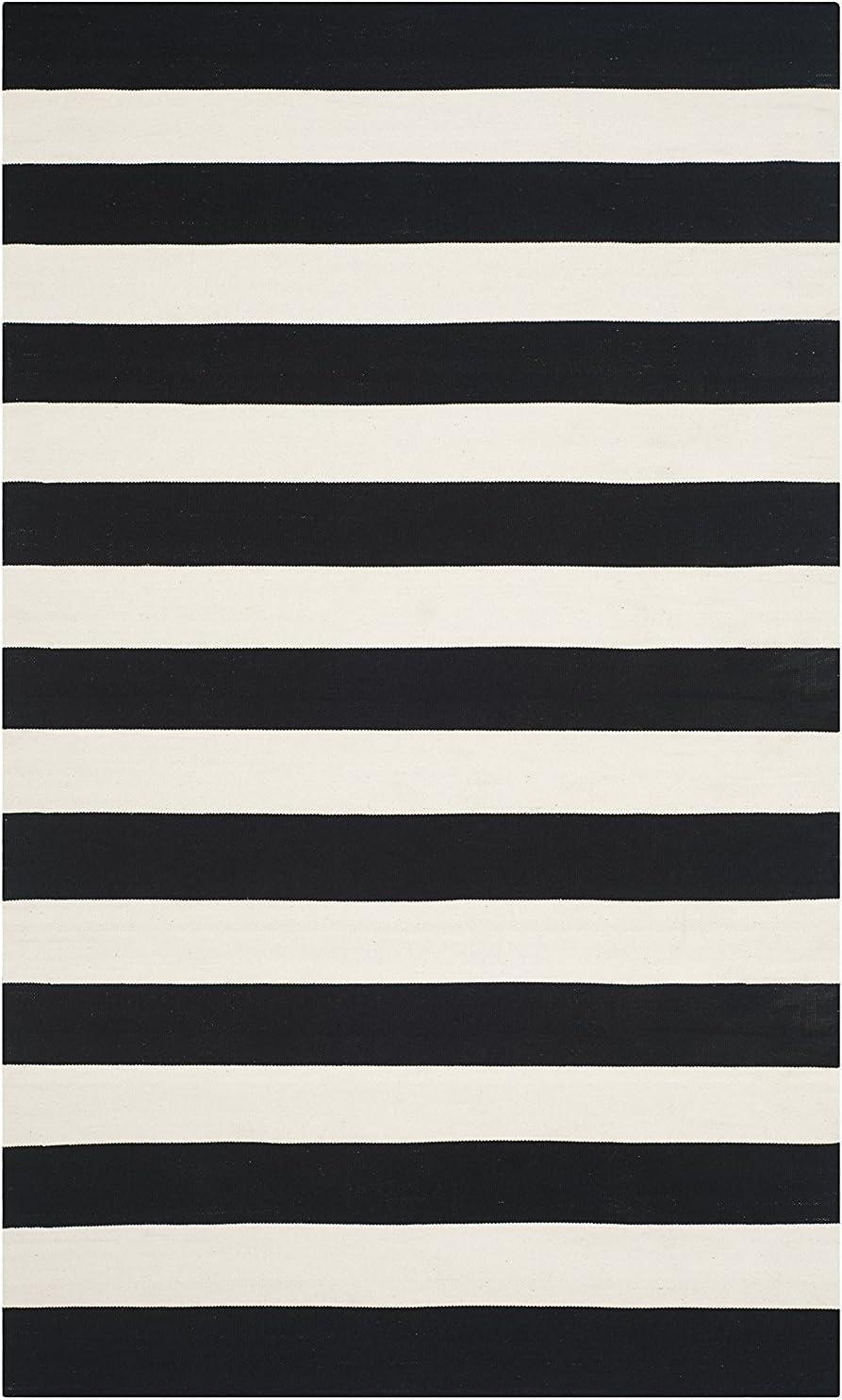Montauk MTK712 Hand Woven Indoor Accent Rug - Black/Ivory - 4'x6' - Safavieh