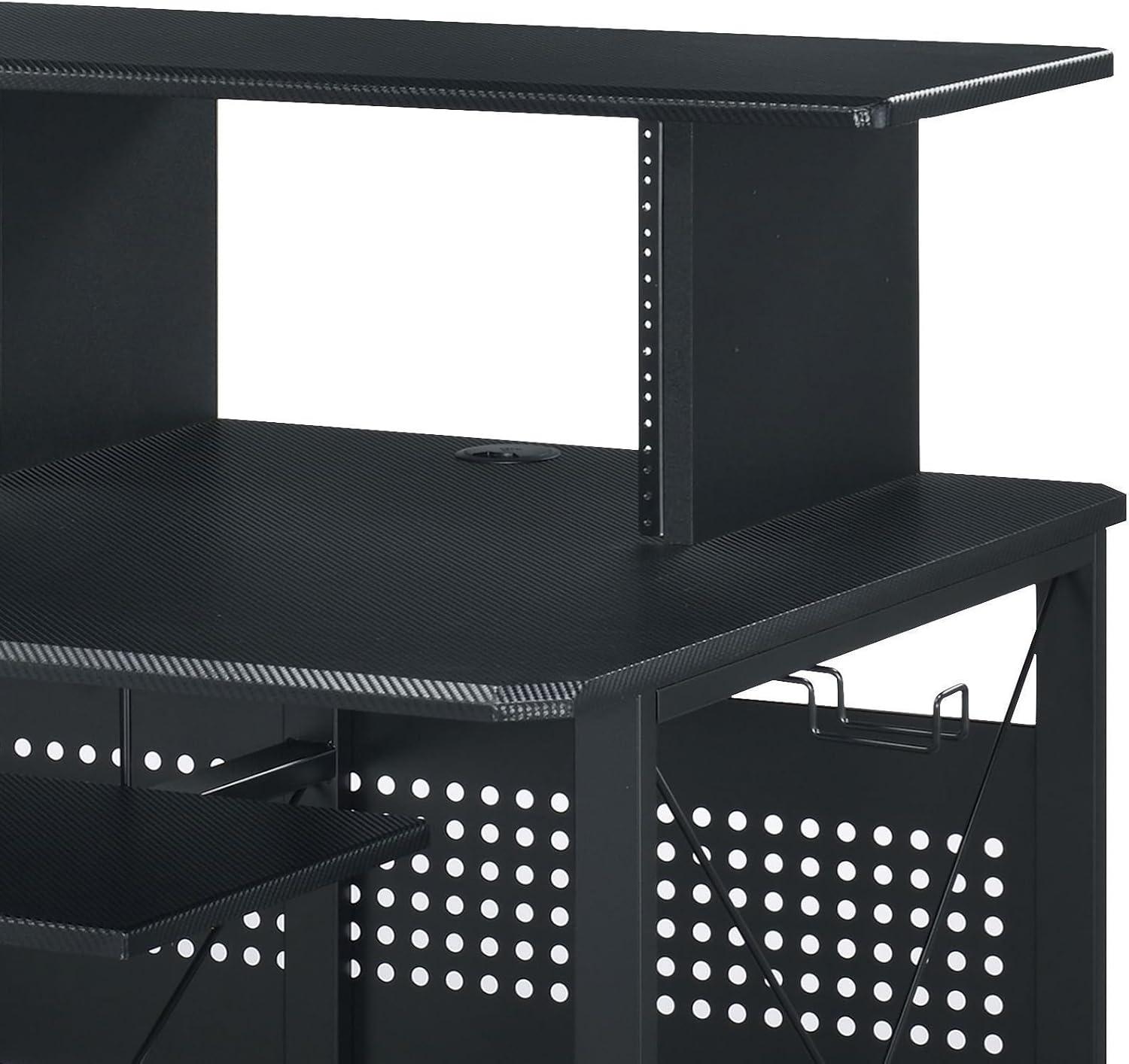 Megara 72" Decorative Bookshelf Black - Acme Furniture: Music Desk with Hutch & Keyboard Tray