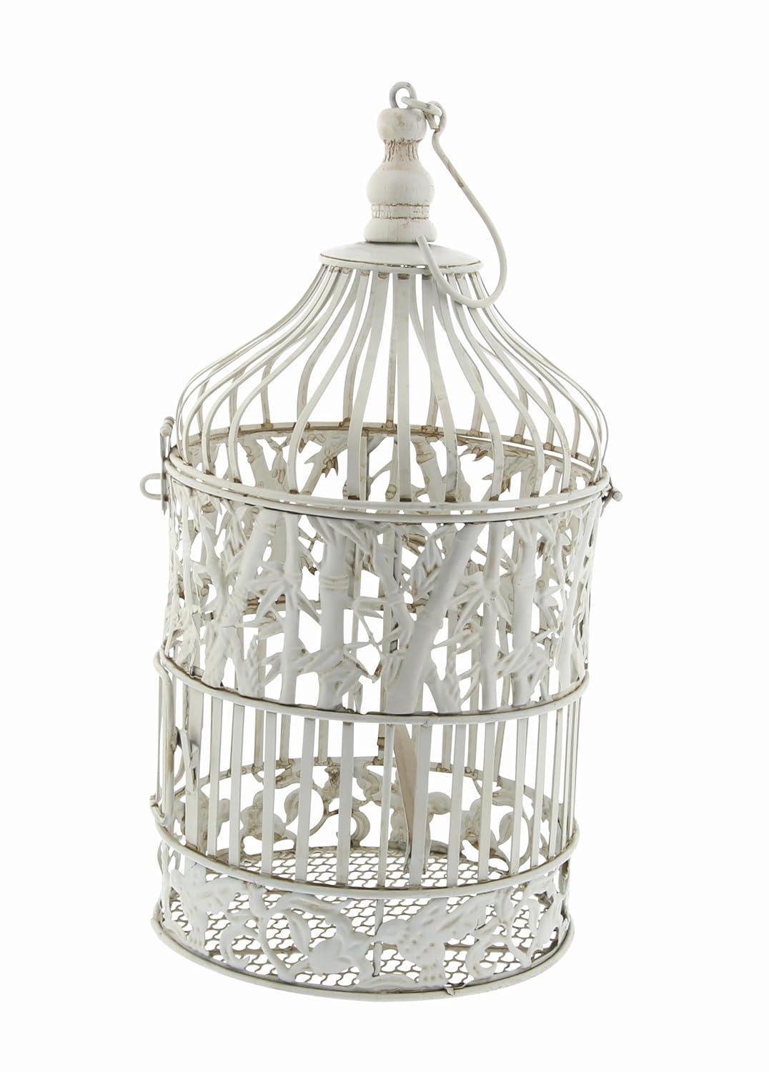 15"H Iron Bird House - White - Olivia & May: Frostproof, Freestanding Outdoor Garden Decor, No Assembly Required