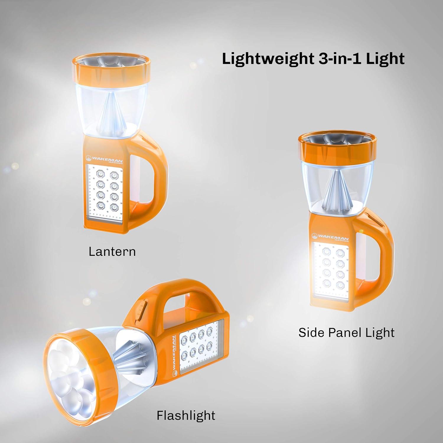 3-in-1 LED Lantern - Compact, Lightweight Camping Light, Flashlight, and Panel Illumination for Reading and Emergencies by Wakeman Outdoors (Purple)