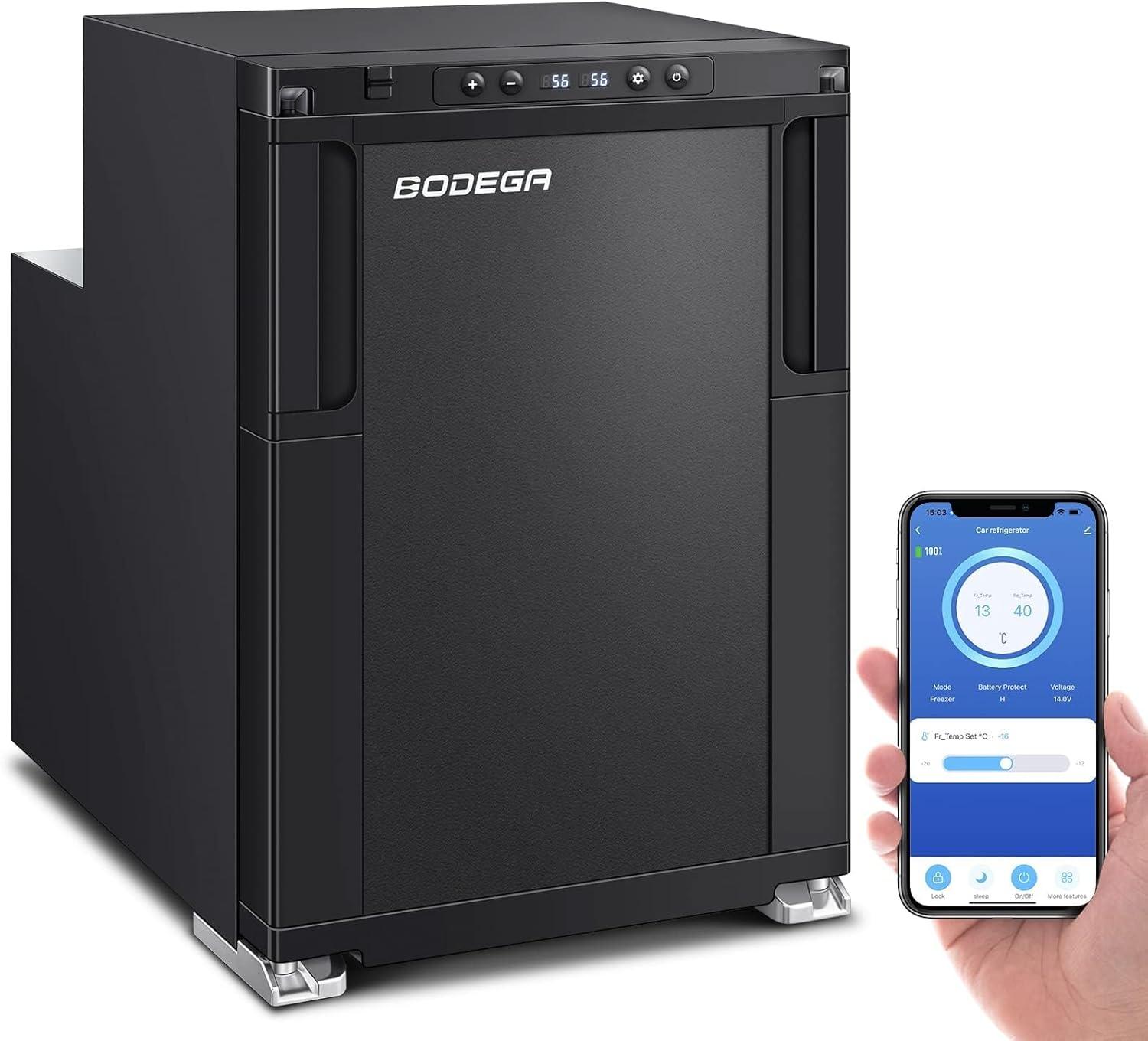 1.6 cu.ft. 45L RV Fridge and Freezer, Car Refrigerator with Lock, (-4℉-46℉) Outdoor Refrigerator in Black