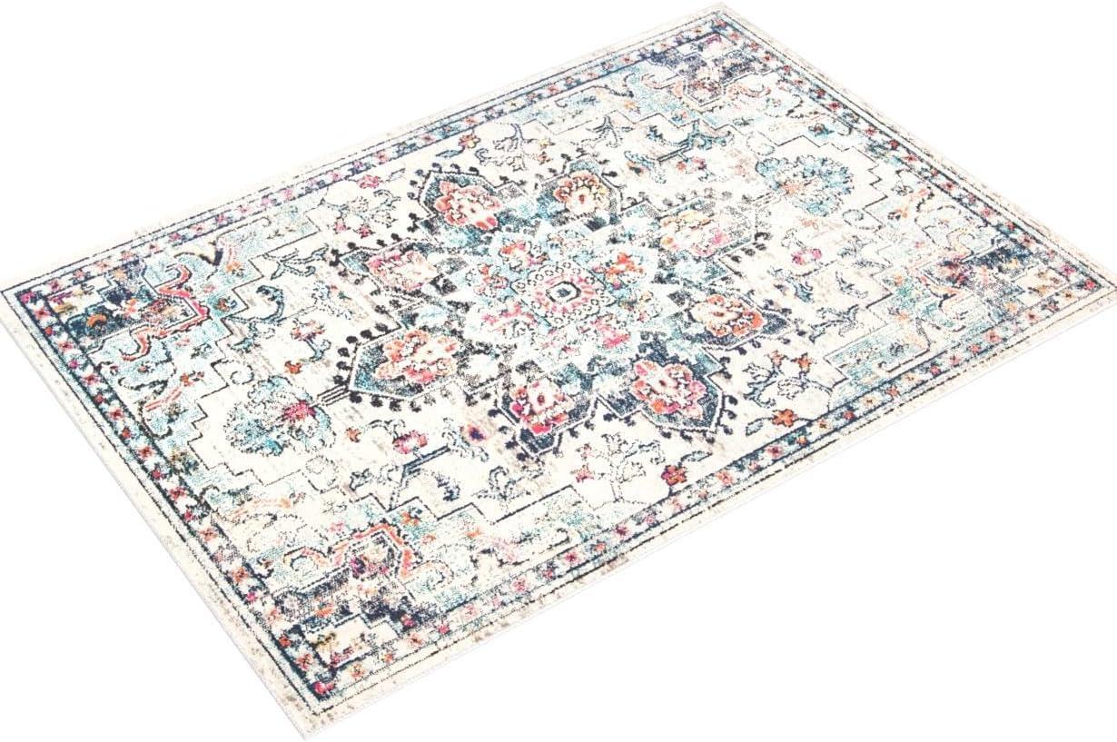 Madison MAD473 Power Loomed Indoor Area Rug - Cream/Blue - 5'3"x7'6" - Safavieh