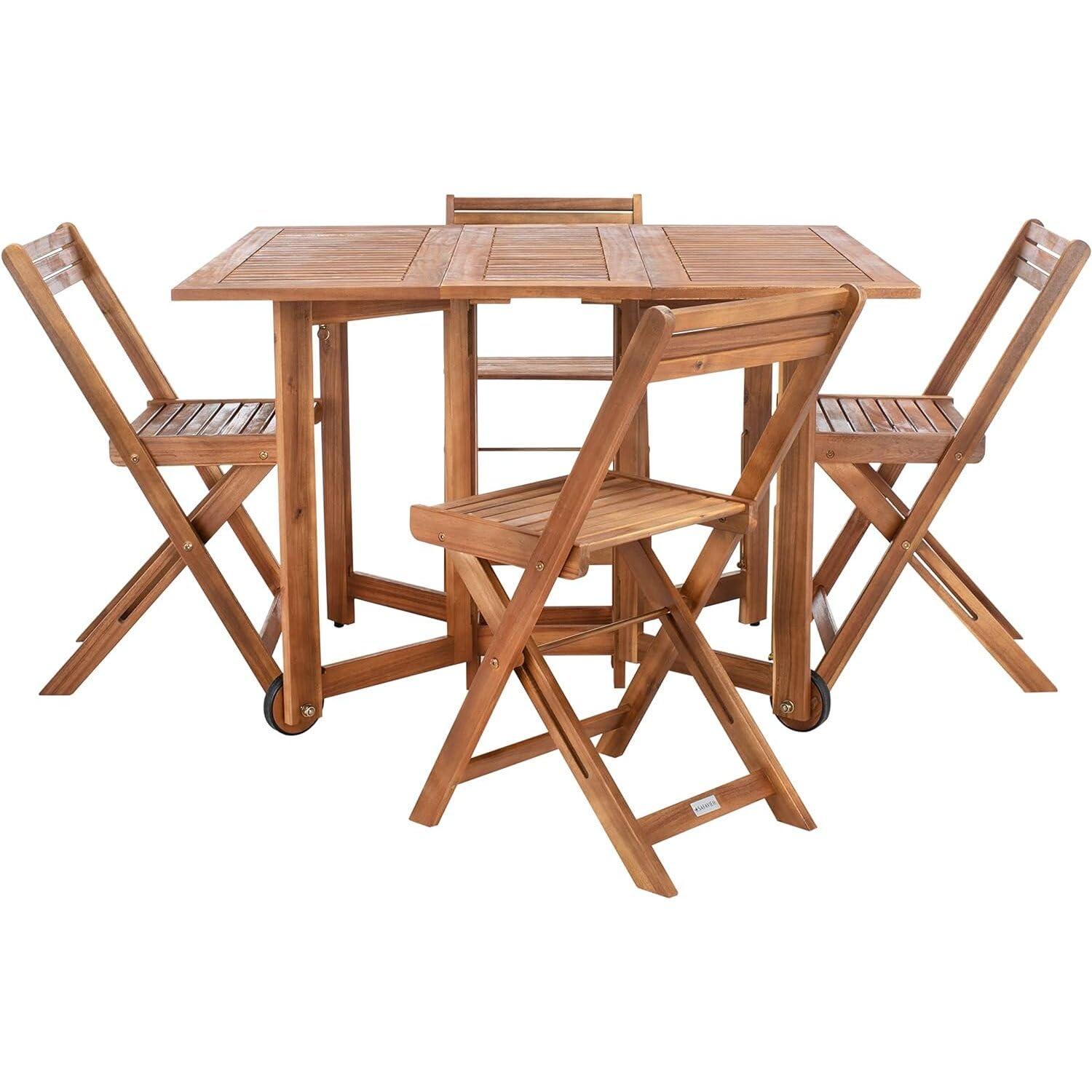 Arvin Table And 4 Chairs - Outdoor - PAT7001 - Natural - Safavieh