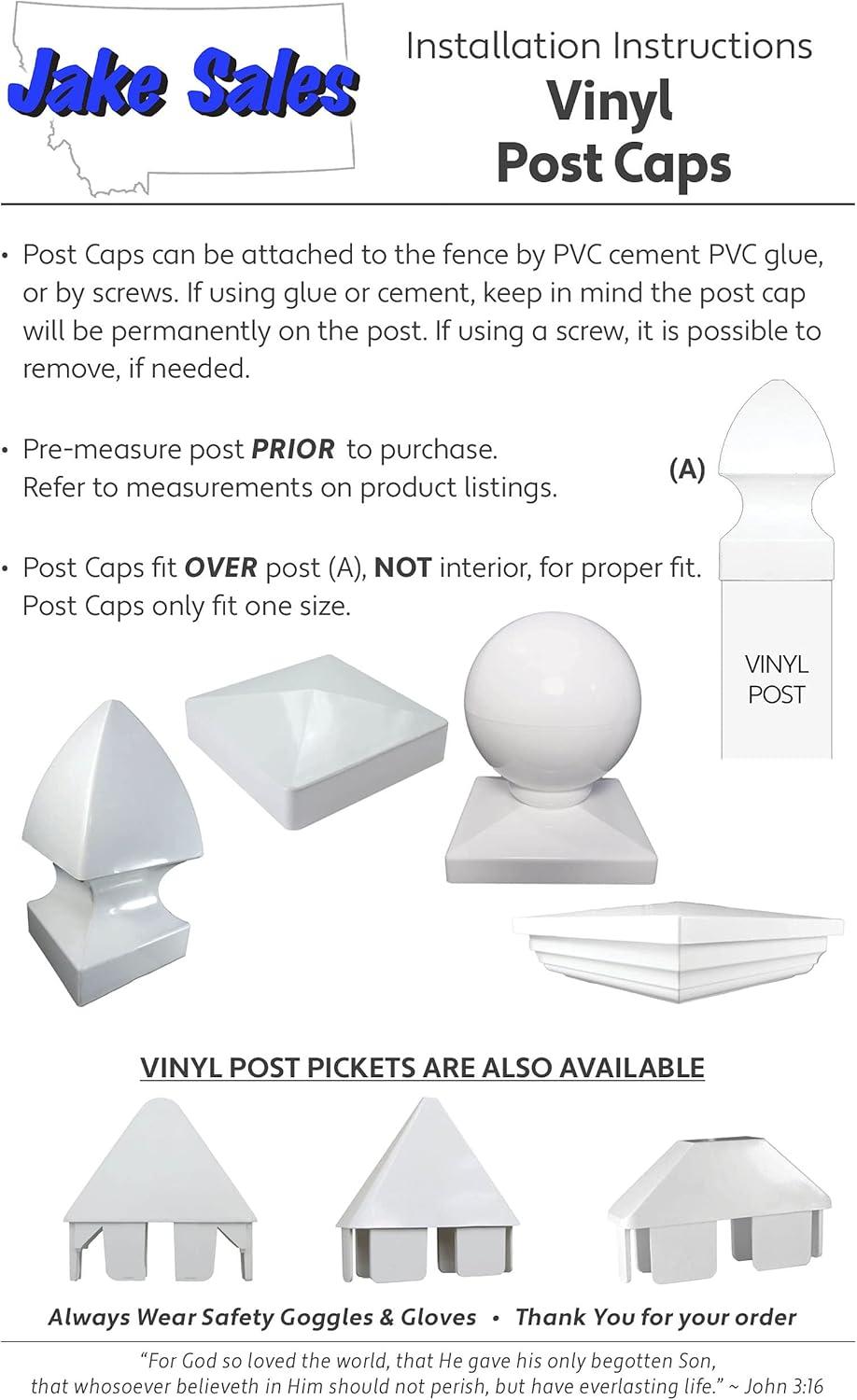 NMI Fence Essentials - PVC Vinyl Flat Post Cap 4" x 4" White