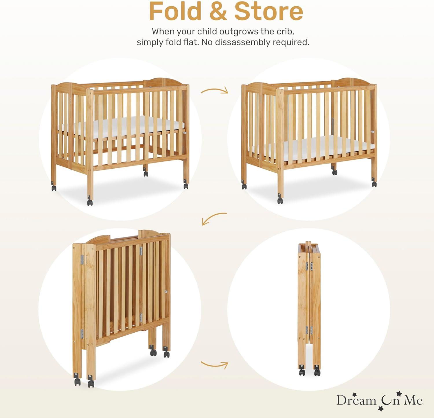 Dream On Me 2-in-1 Mini Convertible Portable Crib