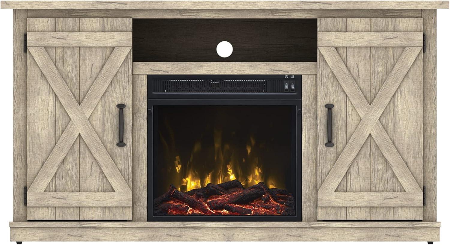 Cottonwood 55" TV Stands with Electric Fireplace, Ashland Pine