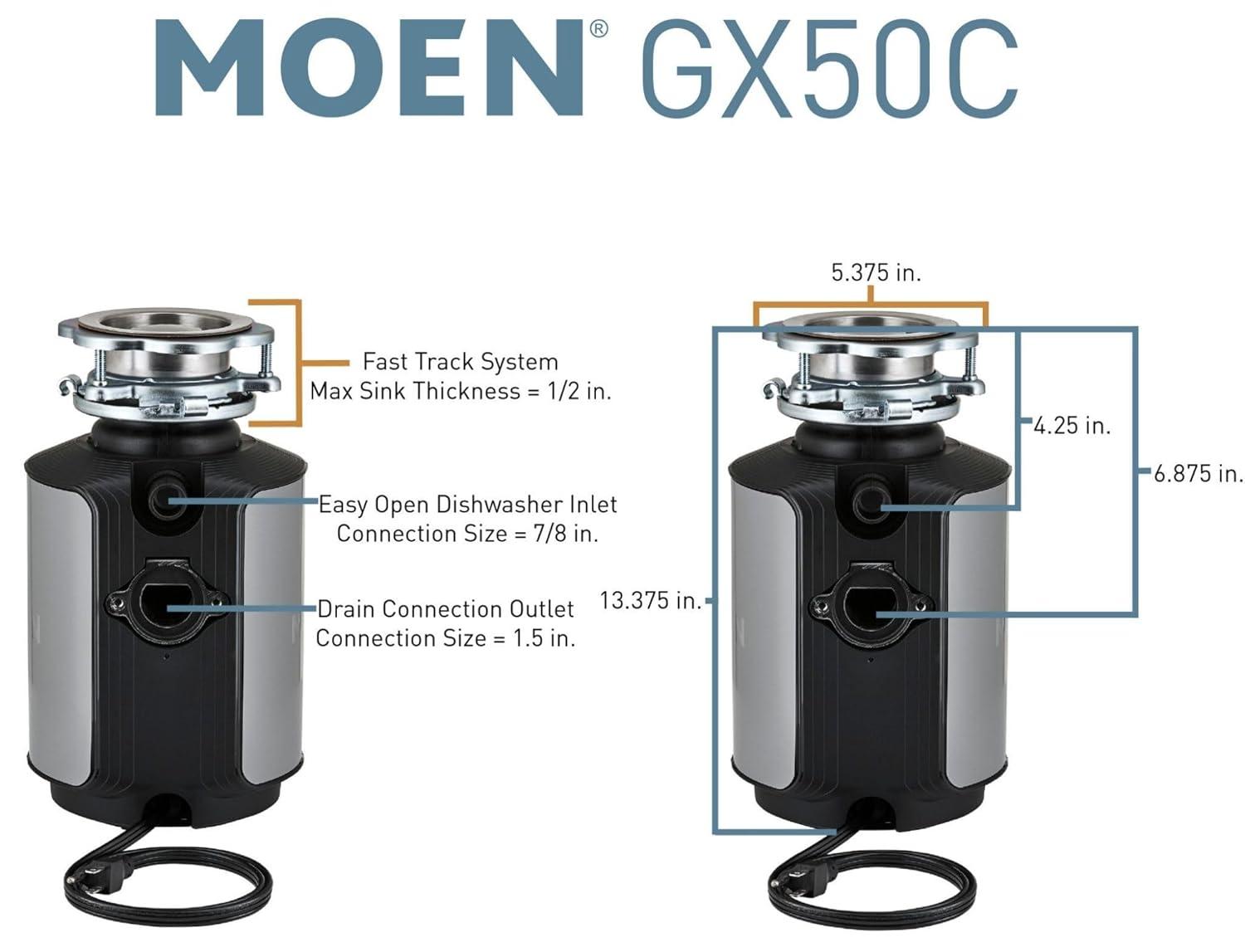 Moen GX50C GX Series 1/2 hp Garbage Disposal by Moen