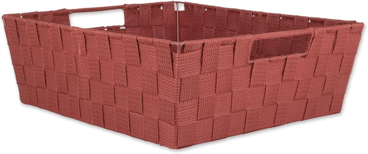 DII Woven Nylon Trapezoid Storage Bin, Rust, Tray