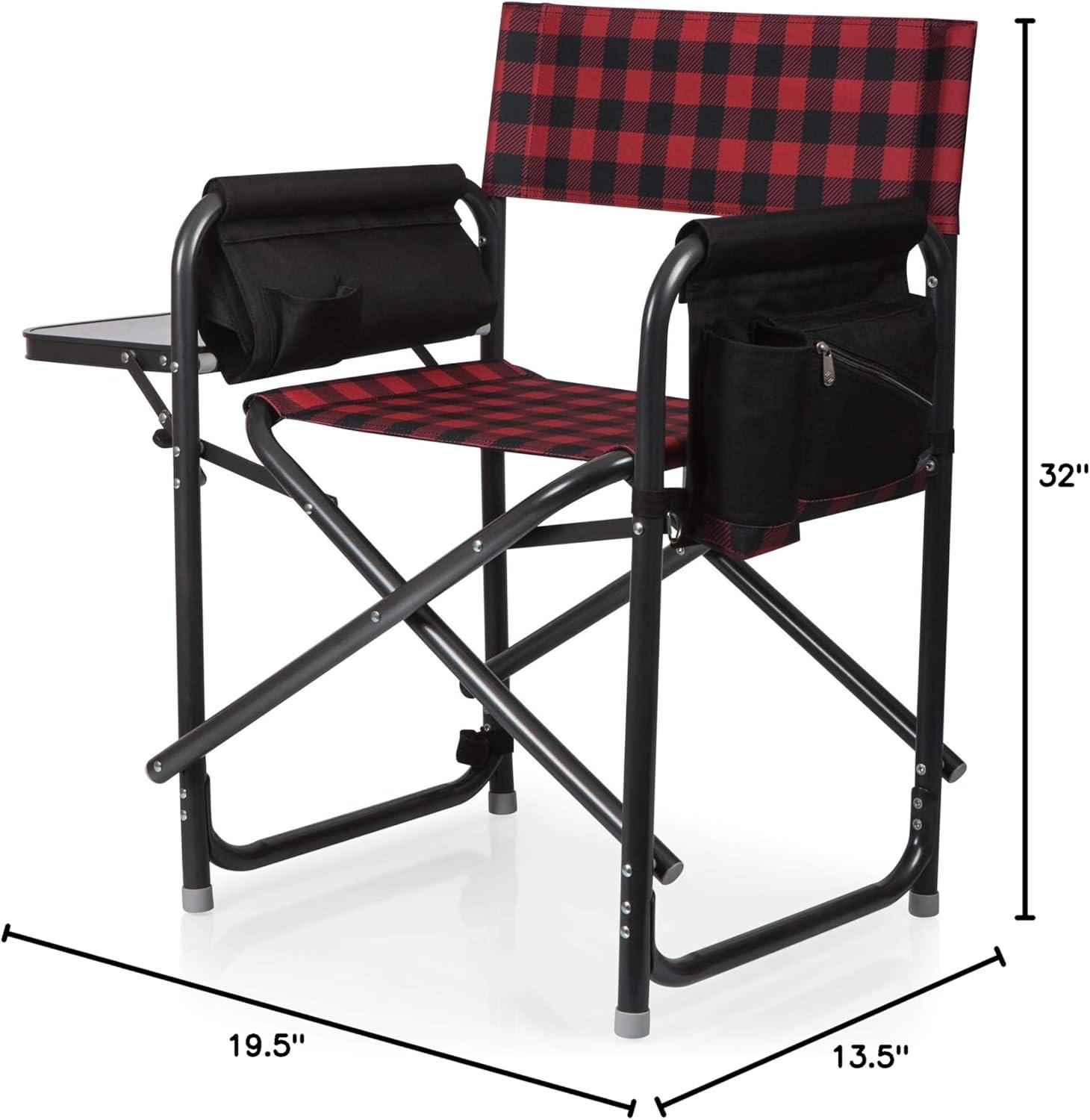 Picnic Time Outdoor Directors Chair - Red/Black