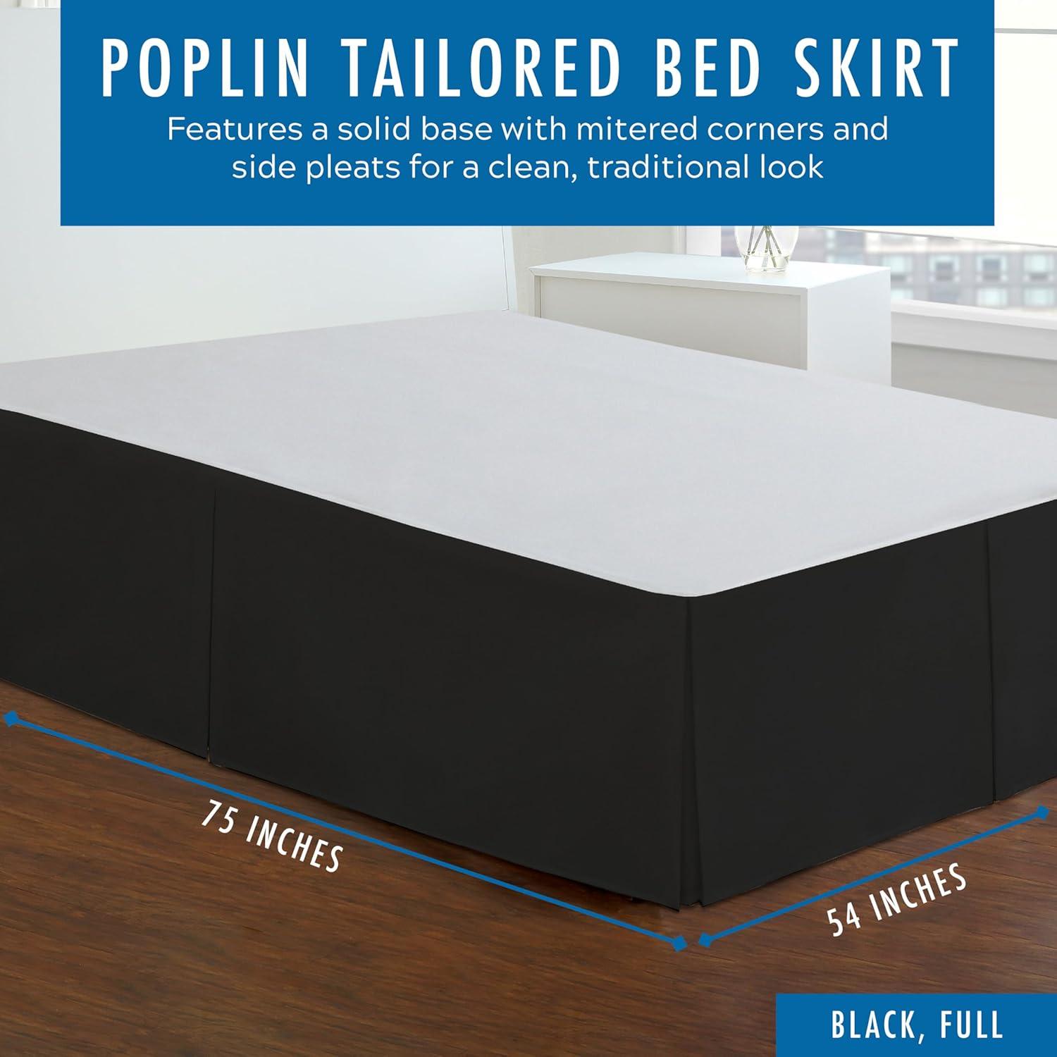 Fresh Ideas Fresh Ideas Tailored Poplin Bed Skirt, 14" Drop Length