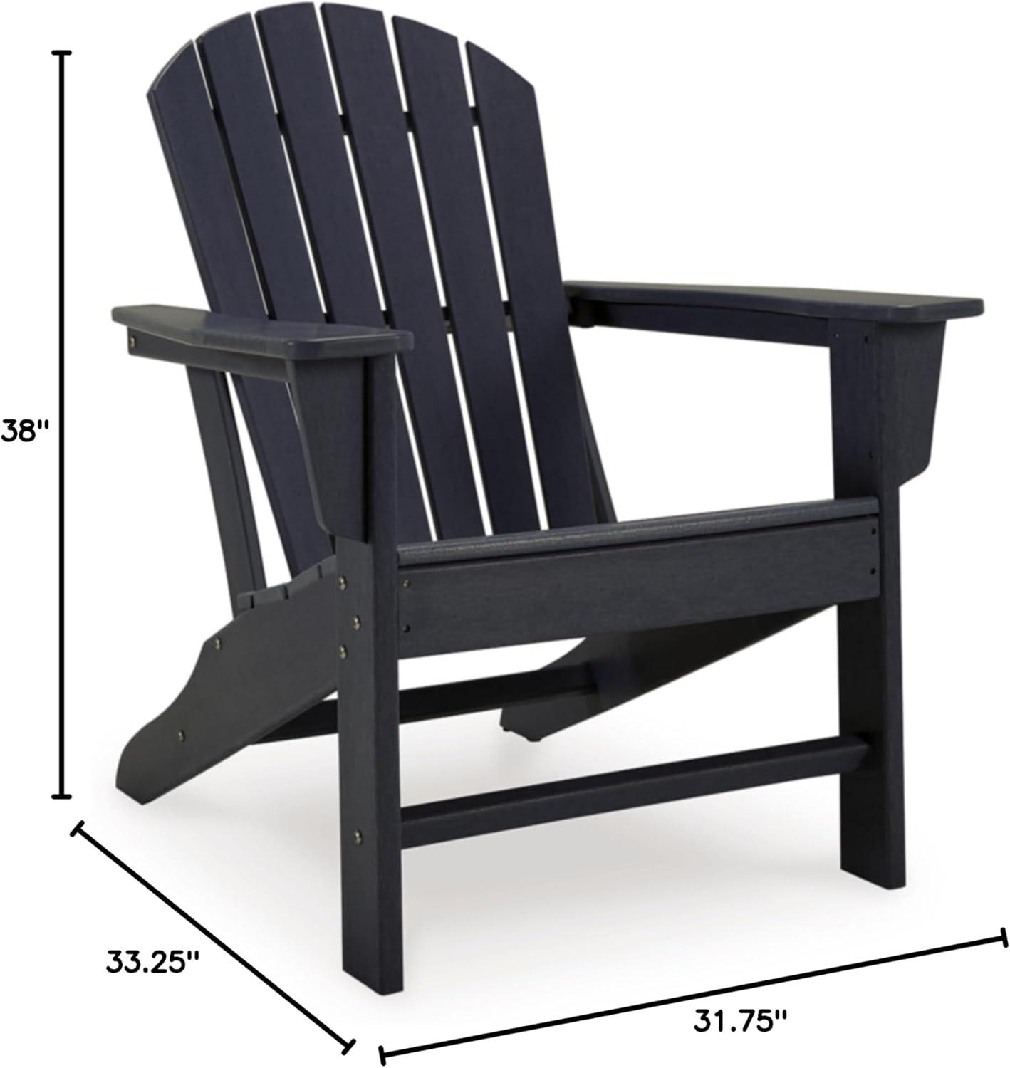 Signature Design by Ashley Sundown Treasure Outdoor Patio HDPE Weather Resistant Adirondack Chair, Black