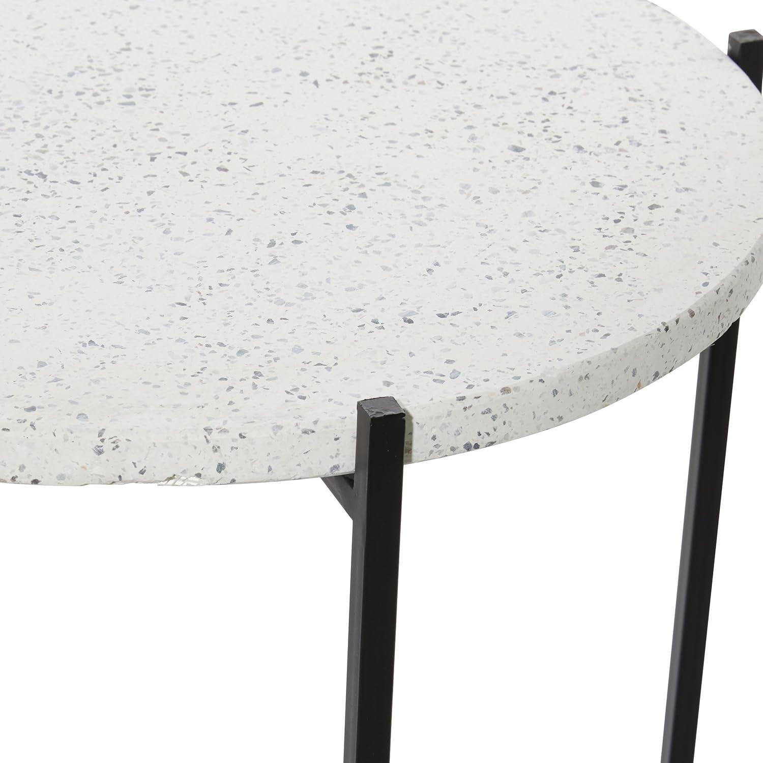 Contemporary Terrazzo Accent Table White - Olivia & May