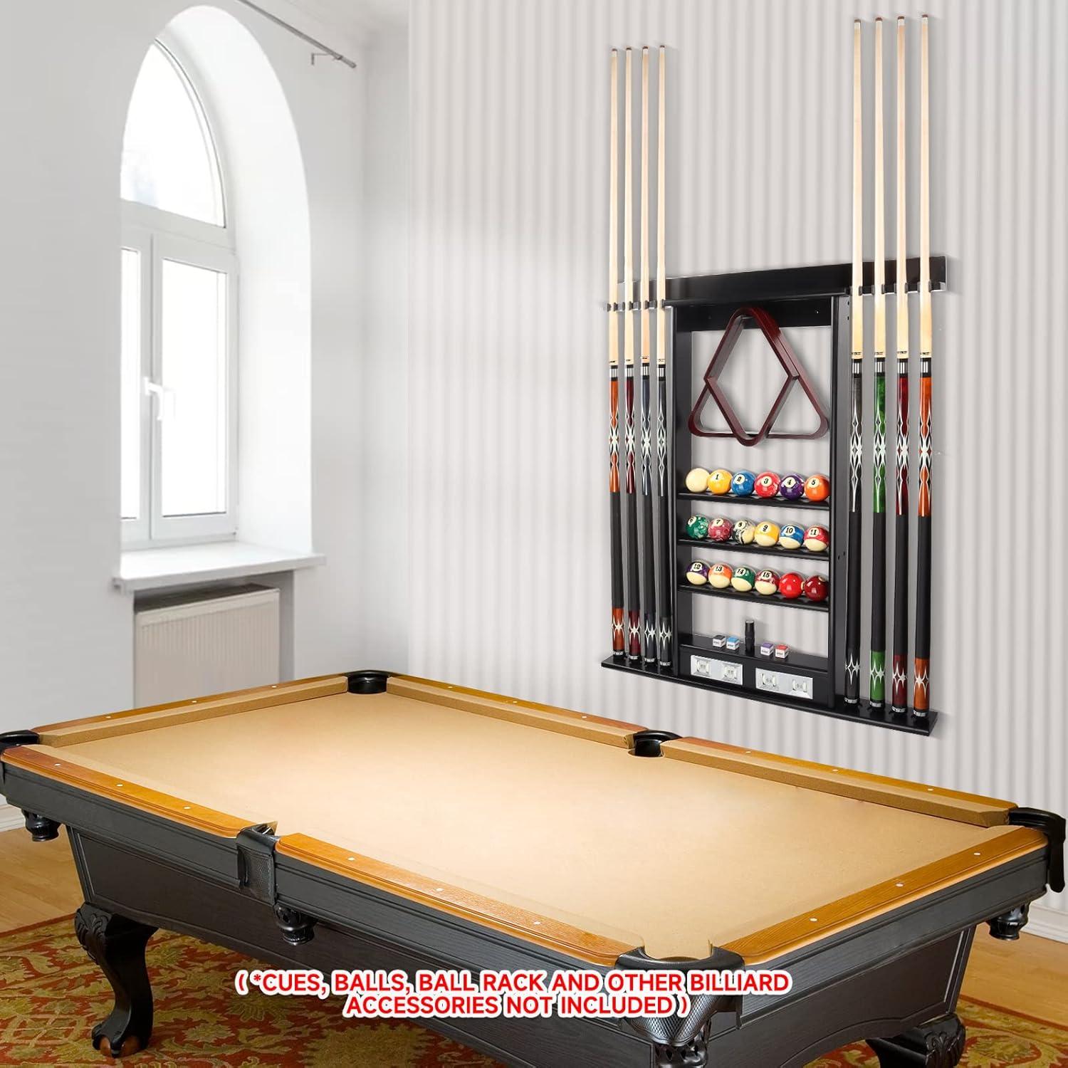 GSE Games & Sports Expert Wood Pool Cue Rack