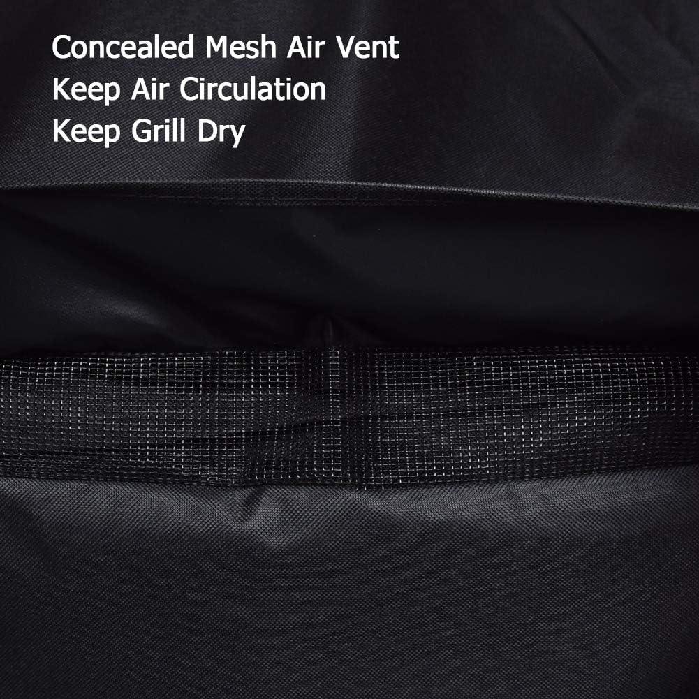 Grill Cover 70in. 600D Heavy Duty with Mesh Air Vent. Waterproof Barbecue Gas Smoker Cover. UV and Fade Resistant. Fit for and More