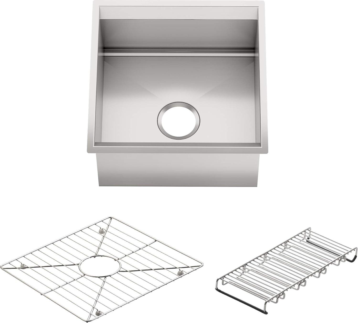 Kohler 8 Degree™ Undermount Bar Sink with Bottom Bowl Rack and Wine Rack K-3671-NA