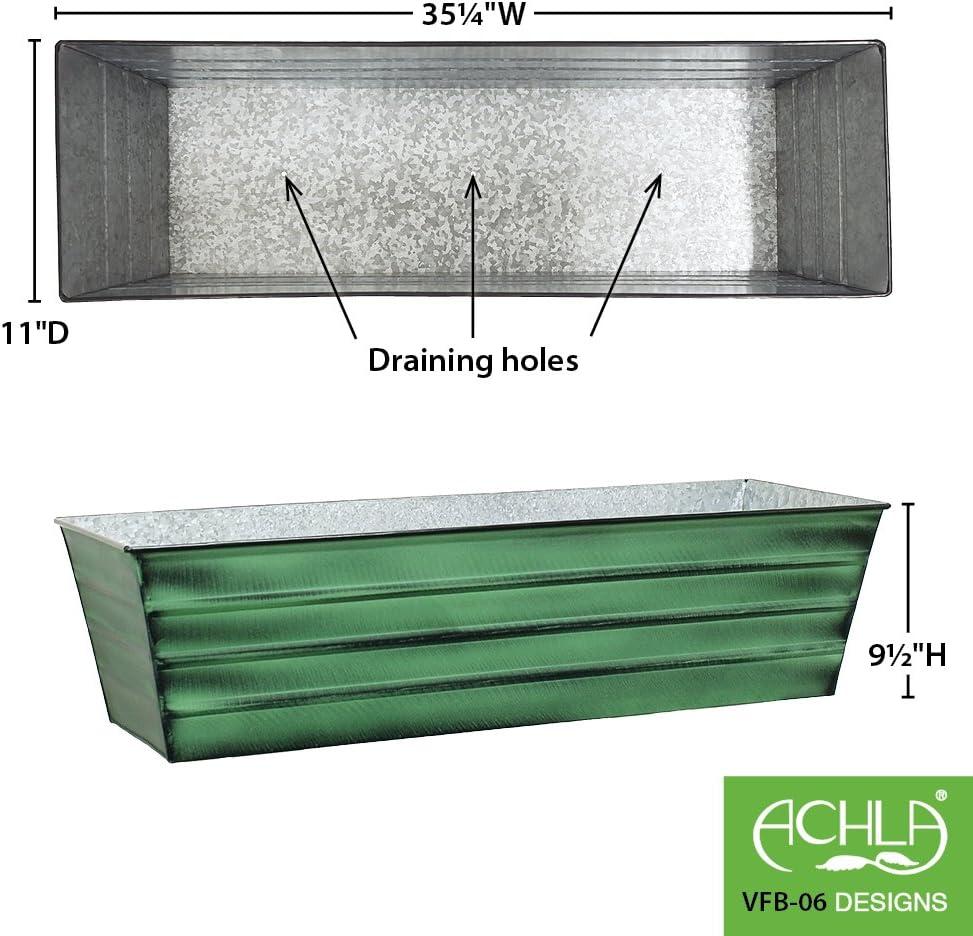 Large Green Galvanized Steel Flower Box Planter