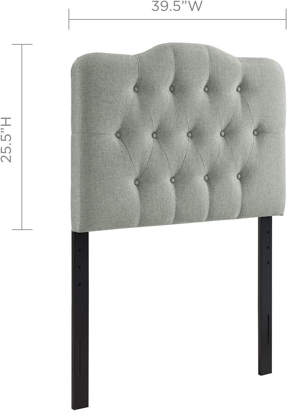 Gray Tufted Linen Upholstered Twin Headboard