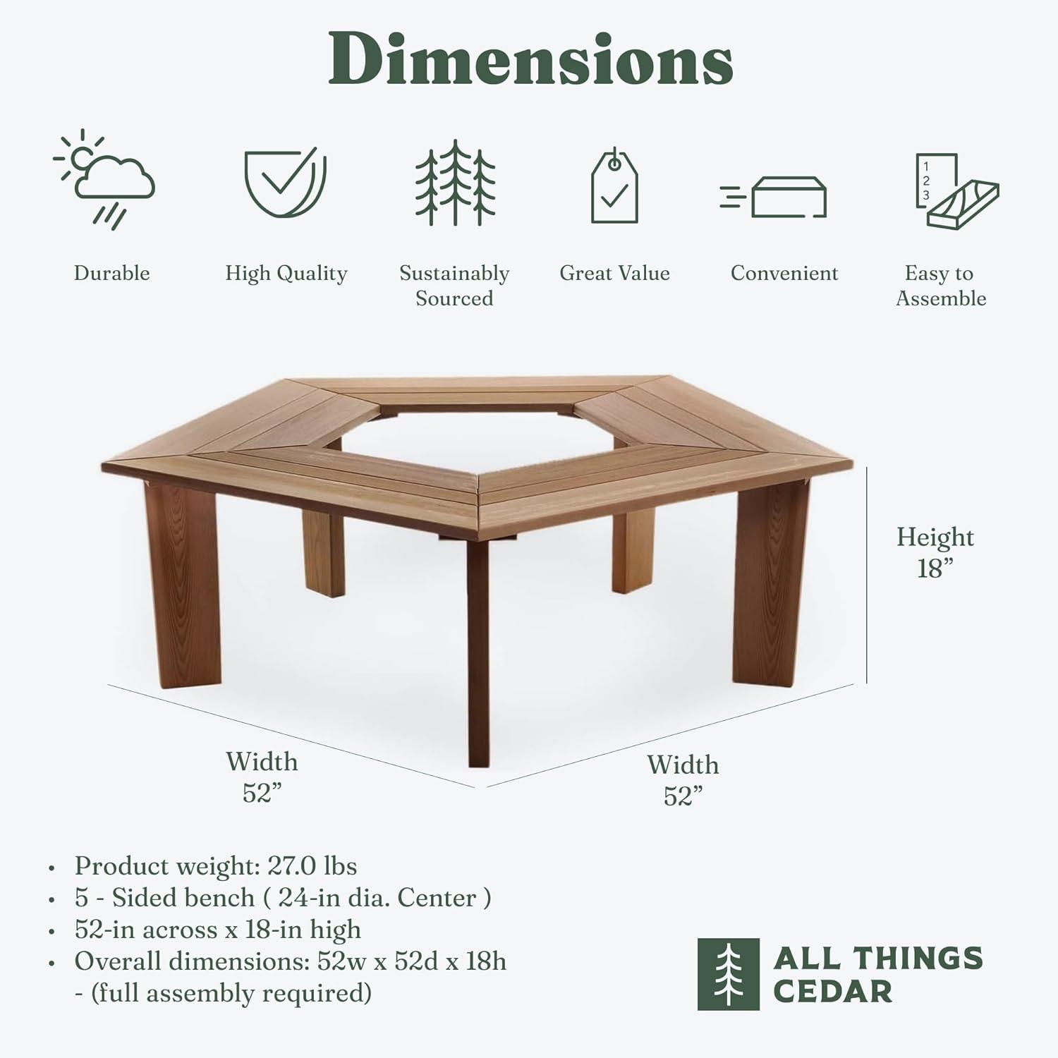 Union Rustic Ardoin 5-Sided Tree Bench