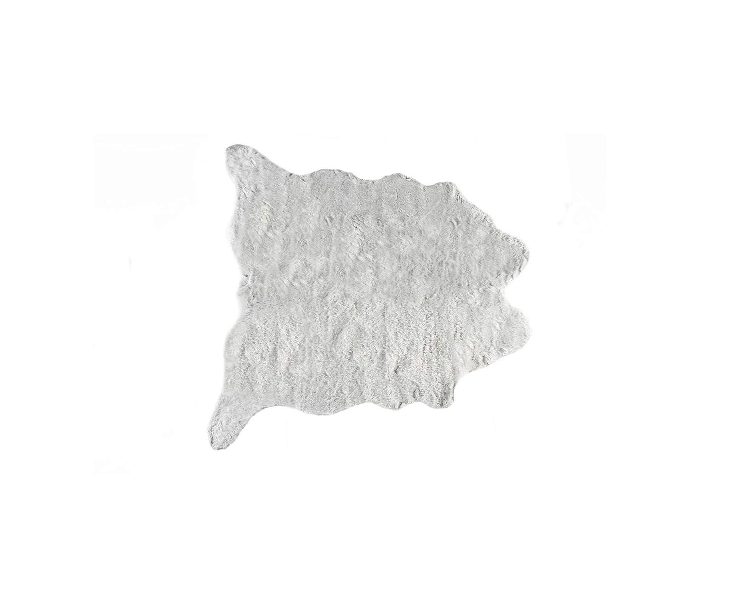 Gray Tufted Synthetic Cowhide 4' x 6' Washable Rug