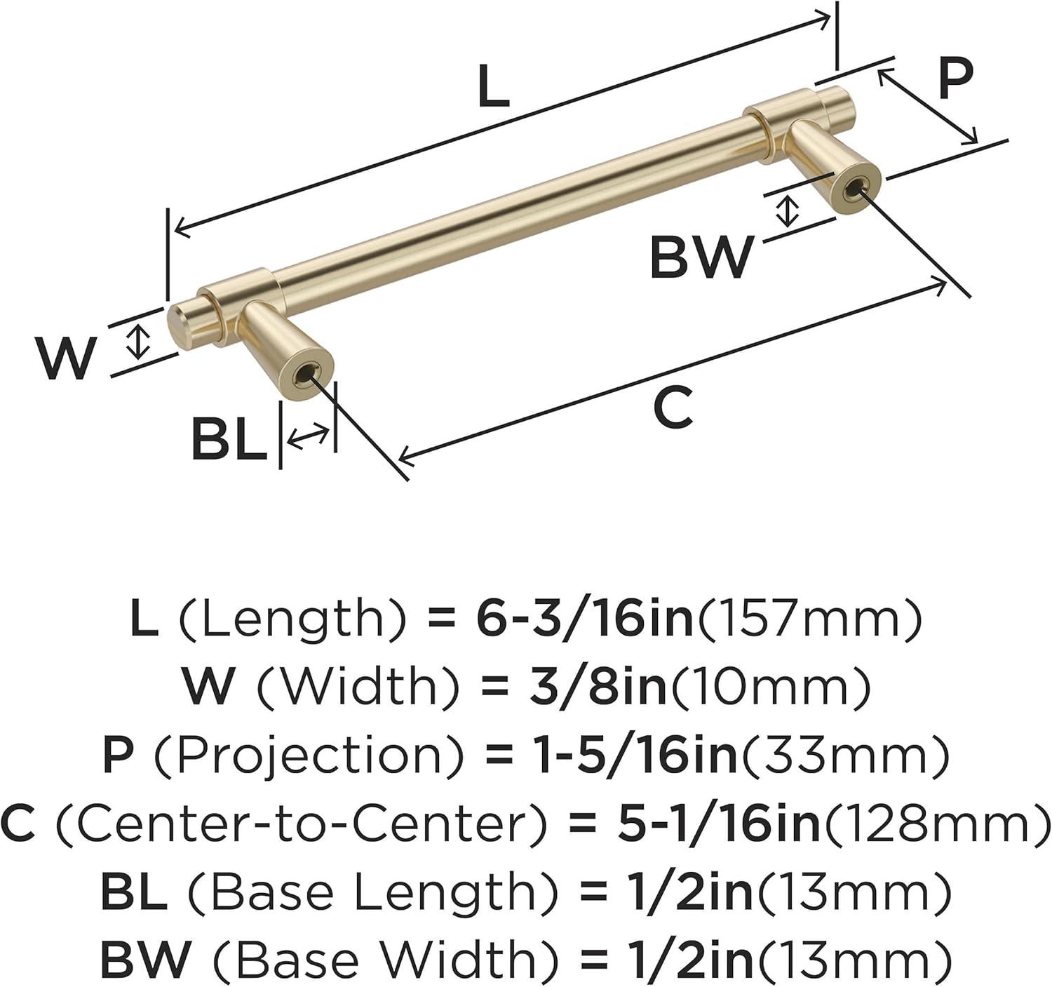 Amerock Destine 5-1/16 inch (128mm) Center-to-Center Golden Champagne Cabinet Pull