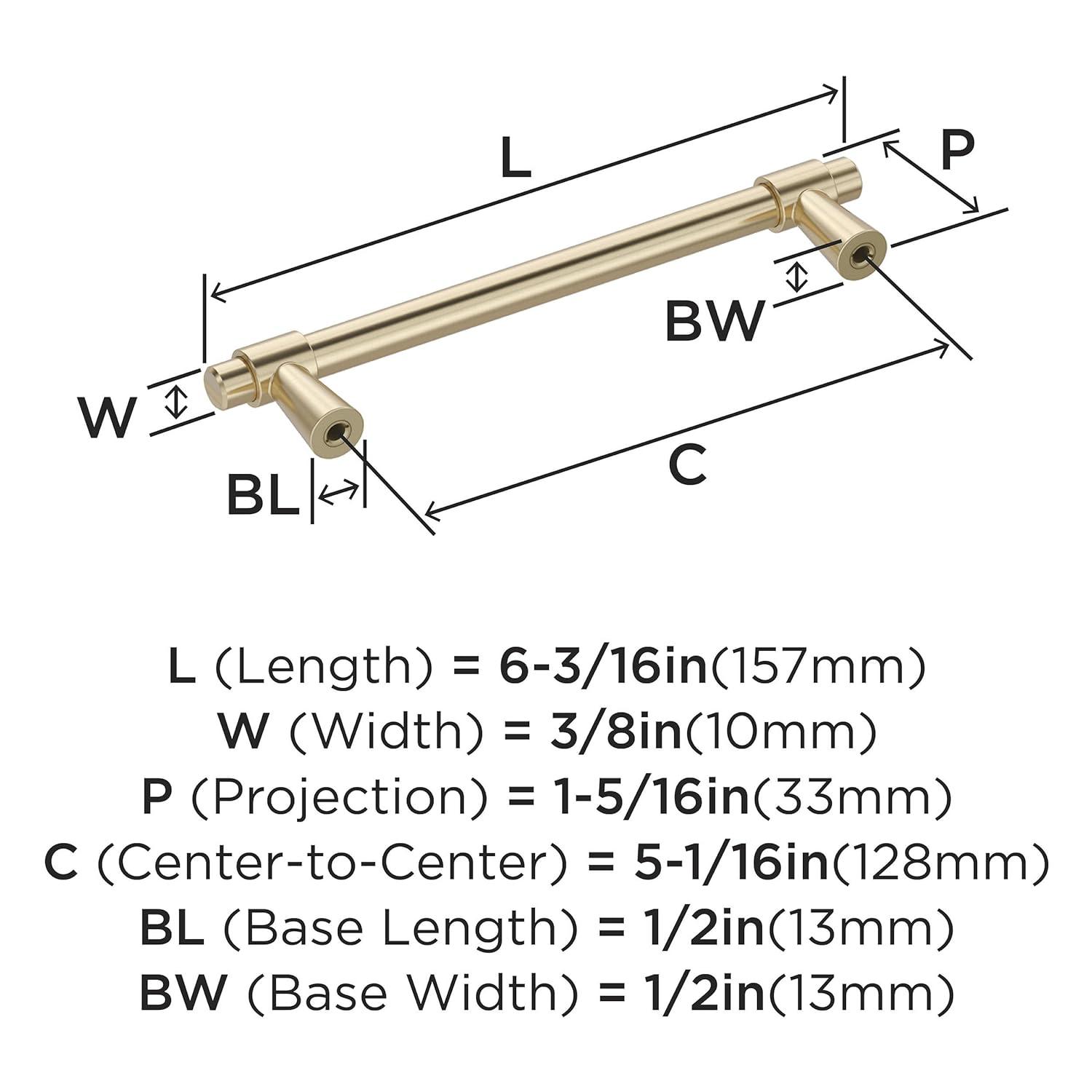 Amerock Destine 5-1/16 inch (128mm) Center-to-Center Golden Champagne Cabinet Pull