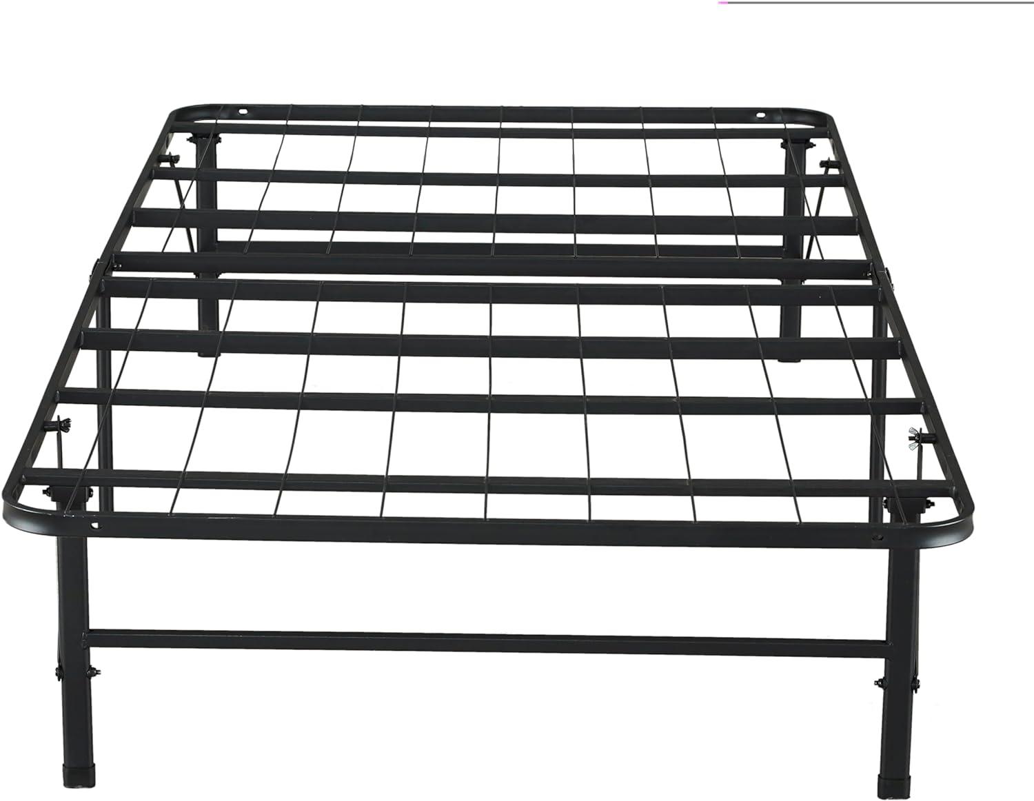 Muscoy 14" Foldable Steel Bed Frame, No Box Spring Needed, Underbed Storage , Easy Assembly