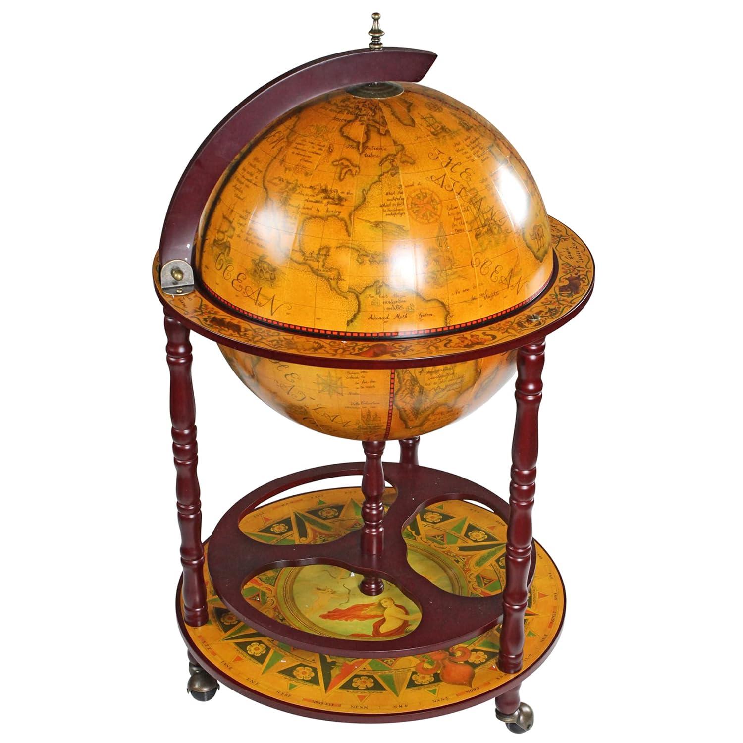 Sixteenth-Century Italian Replica Mahogany Globe Bar
