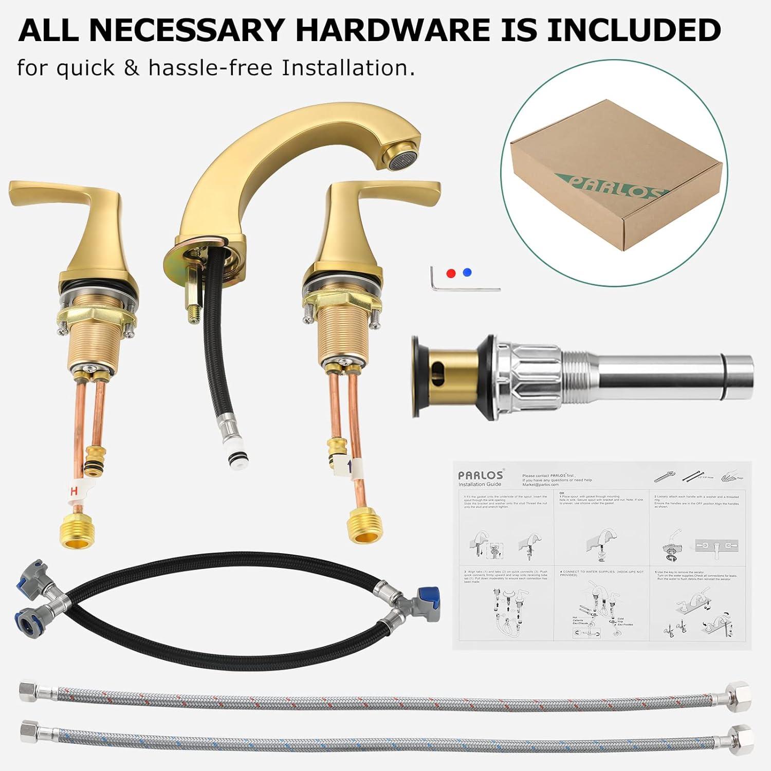 Widespread 2-handle Bathroom Faucet with Drain Assembly