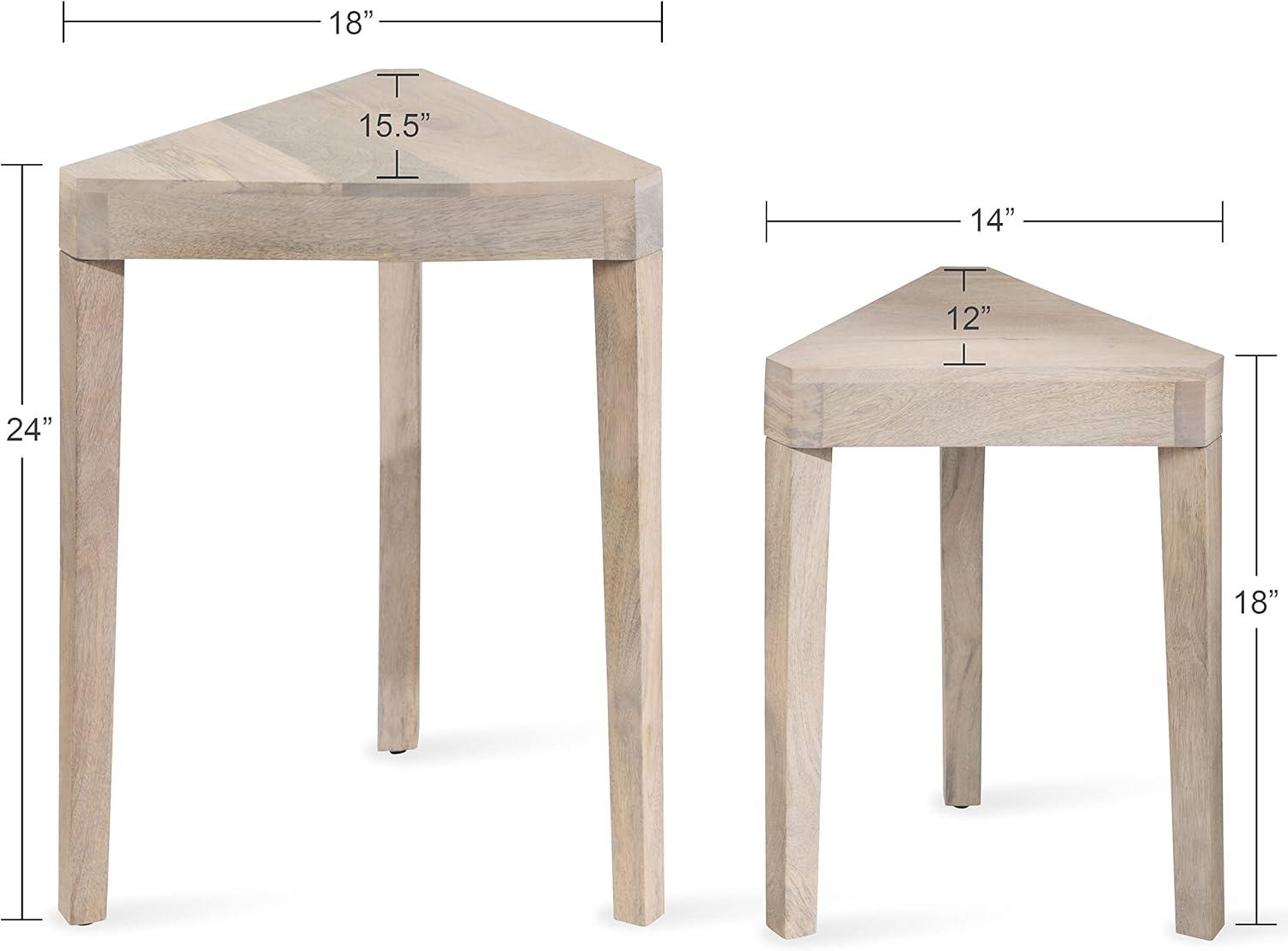 Kate and Laurel - Talcott Wood Nesting Table Set