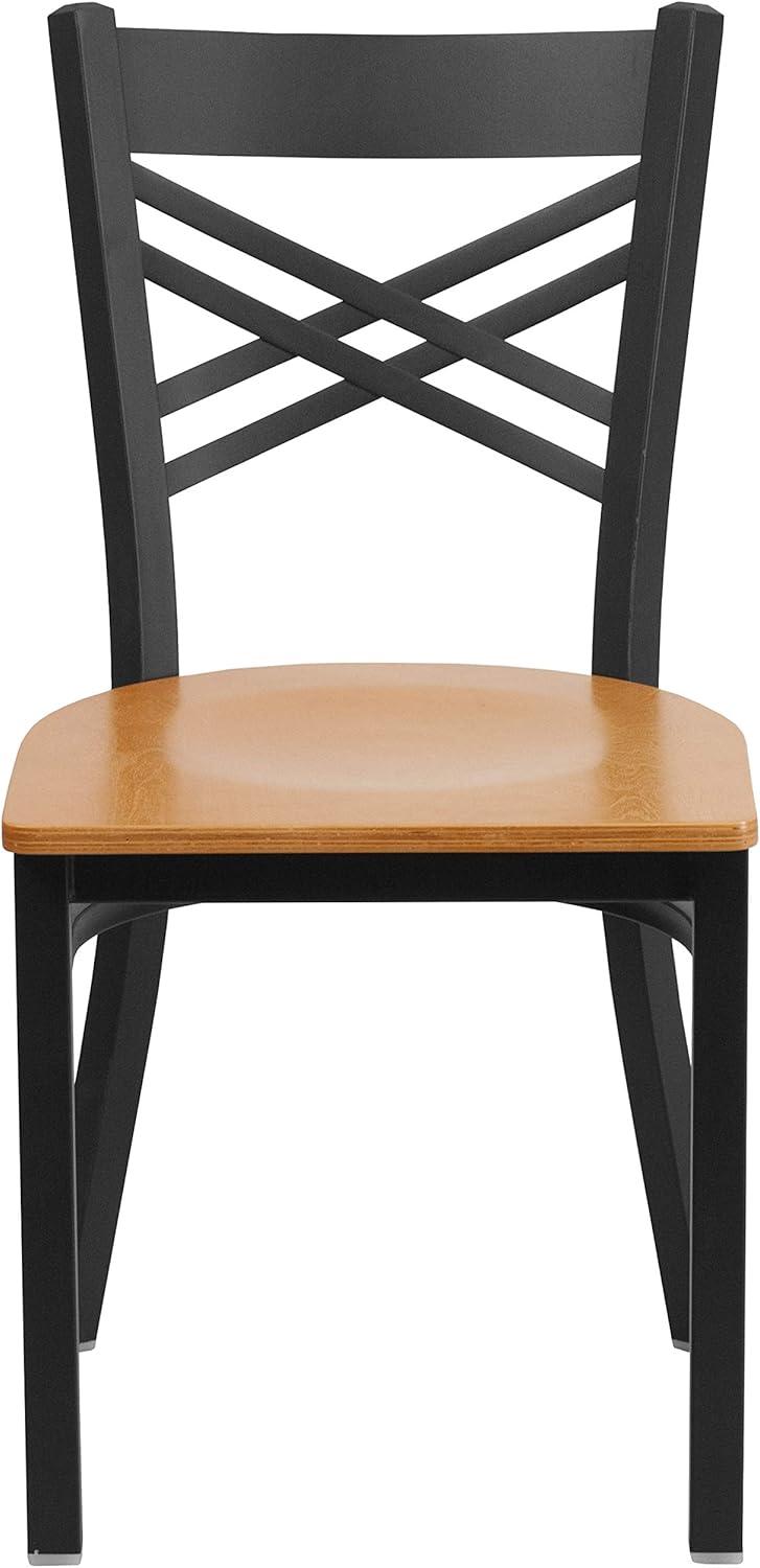 Flash Furniture Black ''X'' Back Metal Restaurant Chair