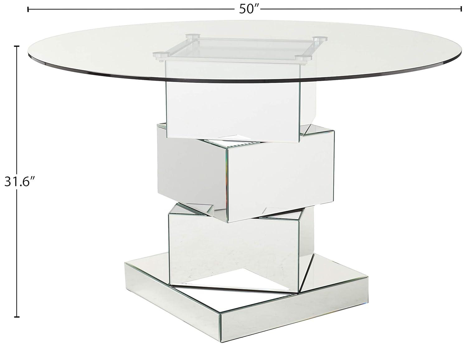 Homestock Asian Aesthetics Chrome Dining Table