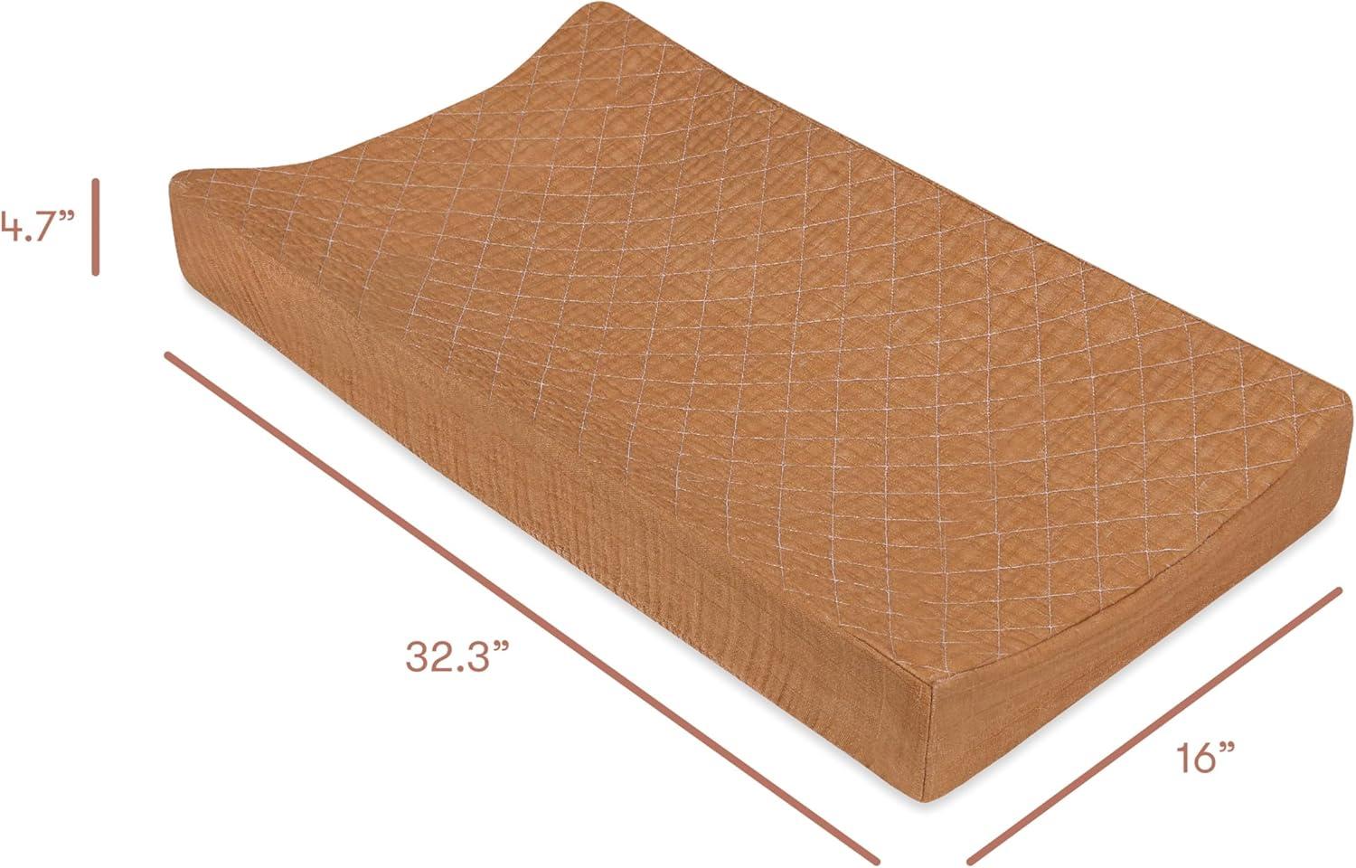 Burnt Sienna Quilted Muslin Changing Pad Cover