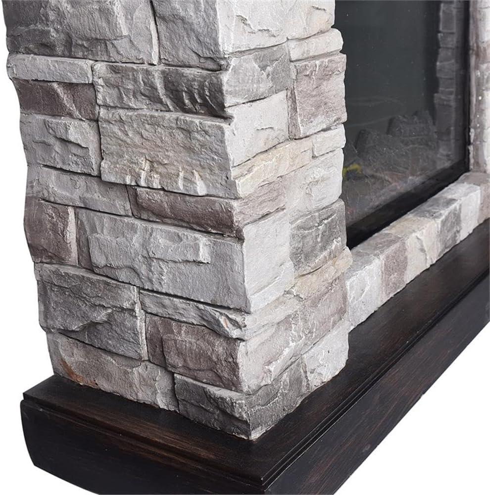 39" Freestanding Electric Fireplace Gray - Home Essentials