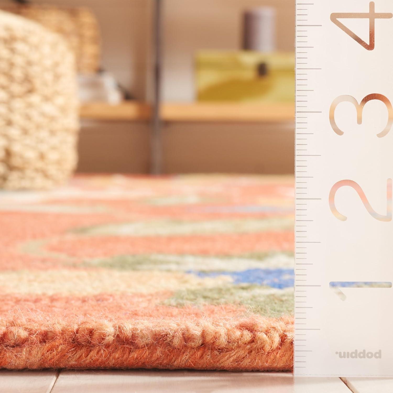 Blossom BLM673 Hand Hooked Area Rug - Rust/Multi - 6' Round - Safavieh.