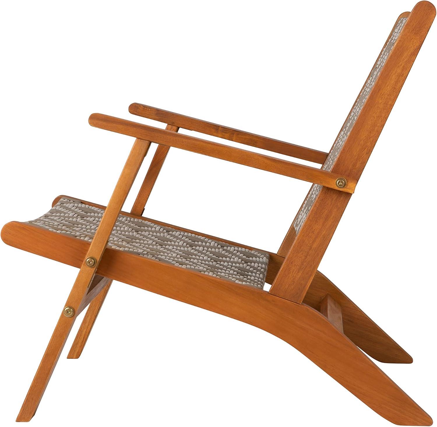 Vega Natural Stain Outdoor Chair in Ecru Cording