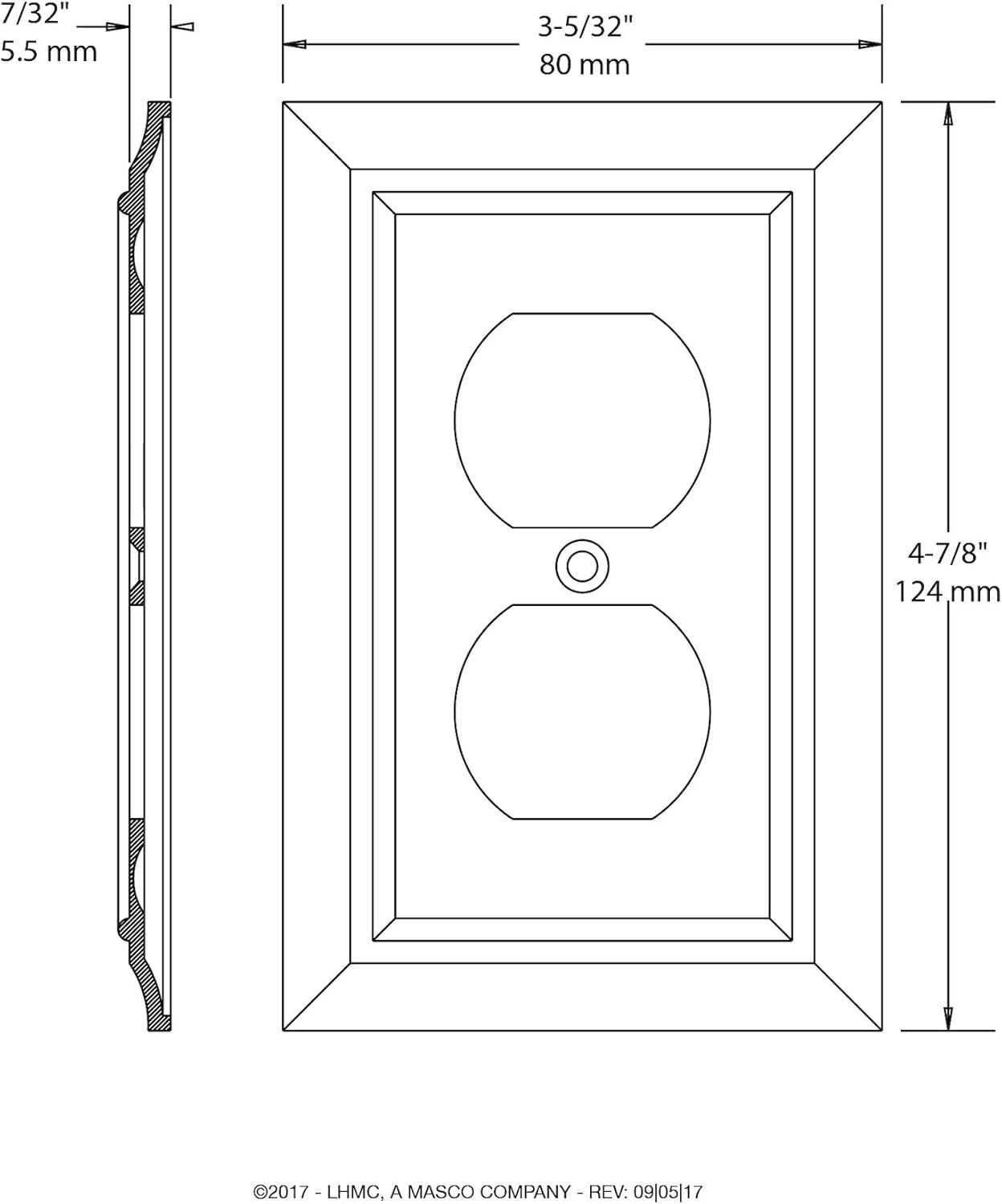 Matte Black Traditional Single Duplex Outlet Wall Plate