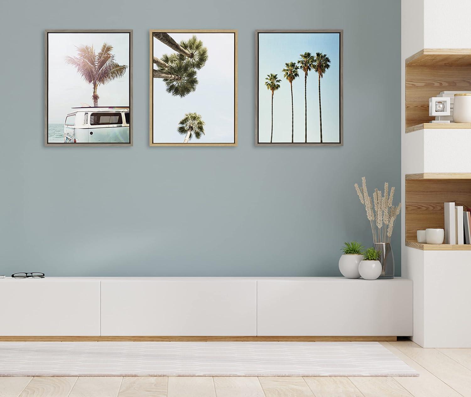 18" x 24" Sylvie Four Palm Trees Framed Canvas by Simon Te Gray: Coastal Wall Art, Nautical Decor - Kate & Laurel All Things Decor