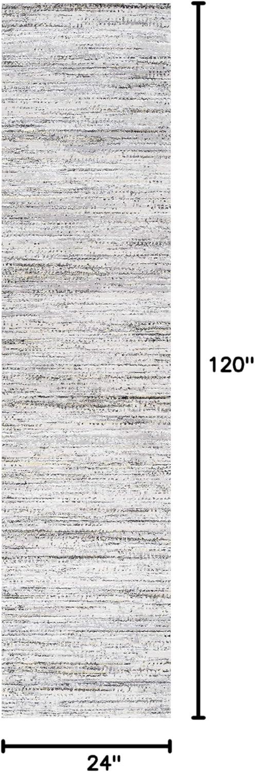 2'x10' Loom Modern Strie'  Runner Rug, Gray/Black - JONATHAN Y