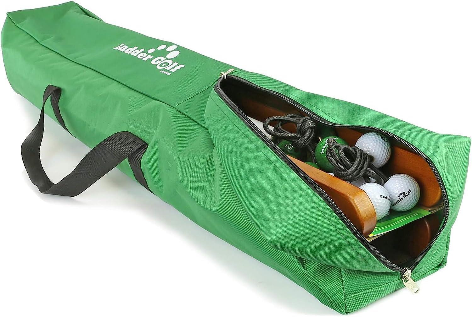 Tournament Edition Wooden Ladder Golf Game Set with Green Carrying Bag