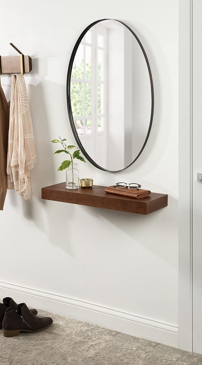Kate and Laurel Rollo Oval Framed Wall Mirror, Bronze 20x30