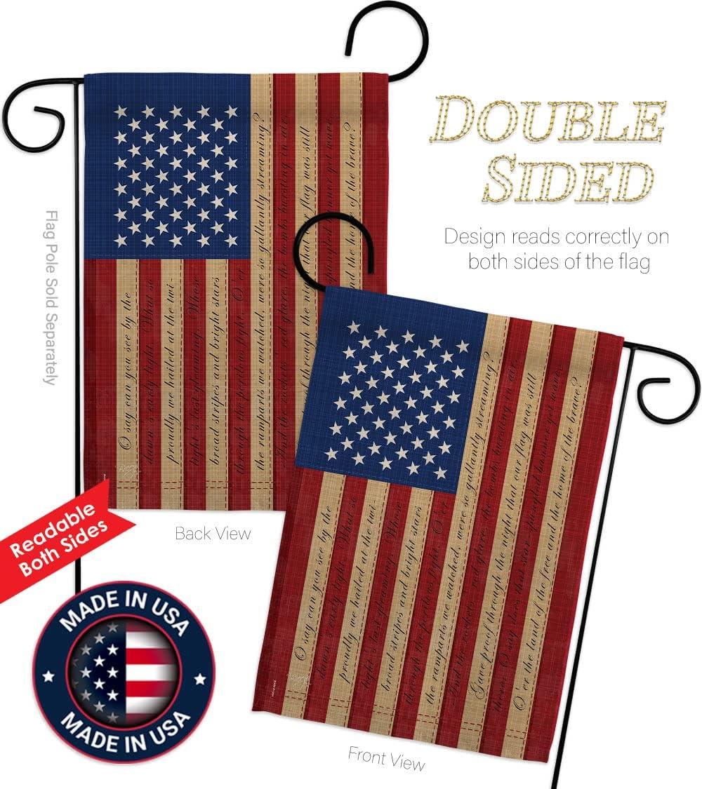 Breeze Decor G161050-BO Star Spangled Americana Patriotic Impressions Decorative Vertical 13" x 18.5" Double Sided Garden Flag