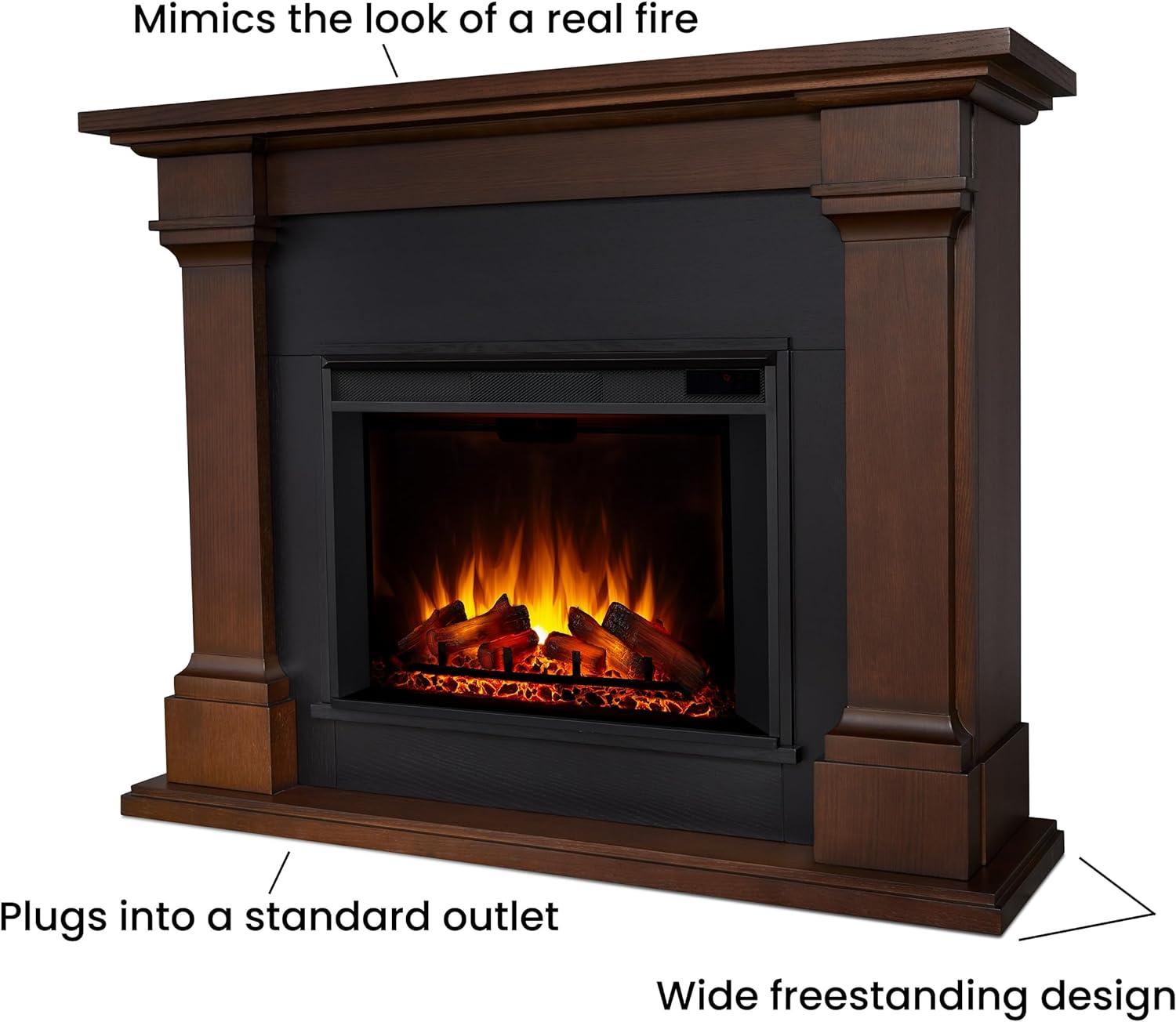 Callaway Chestnut Oak Grand Electric Fireplace with Mantel