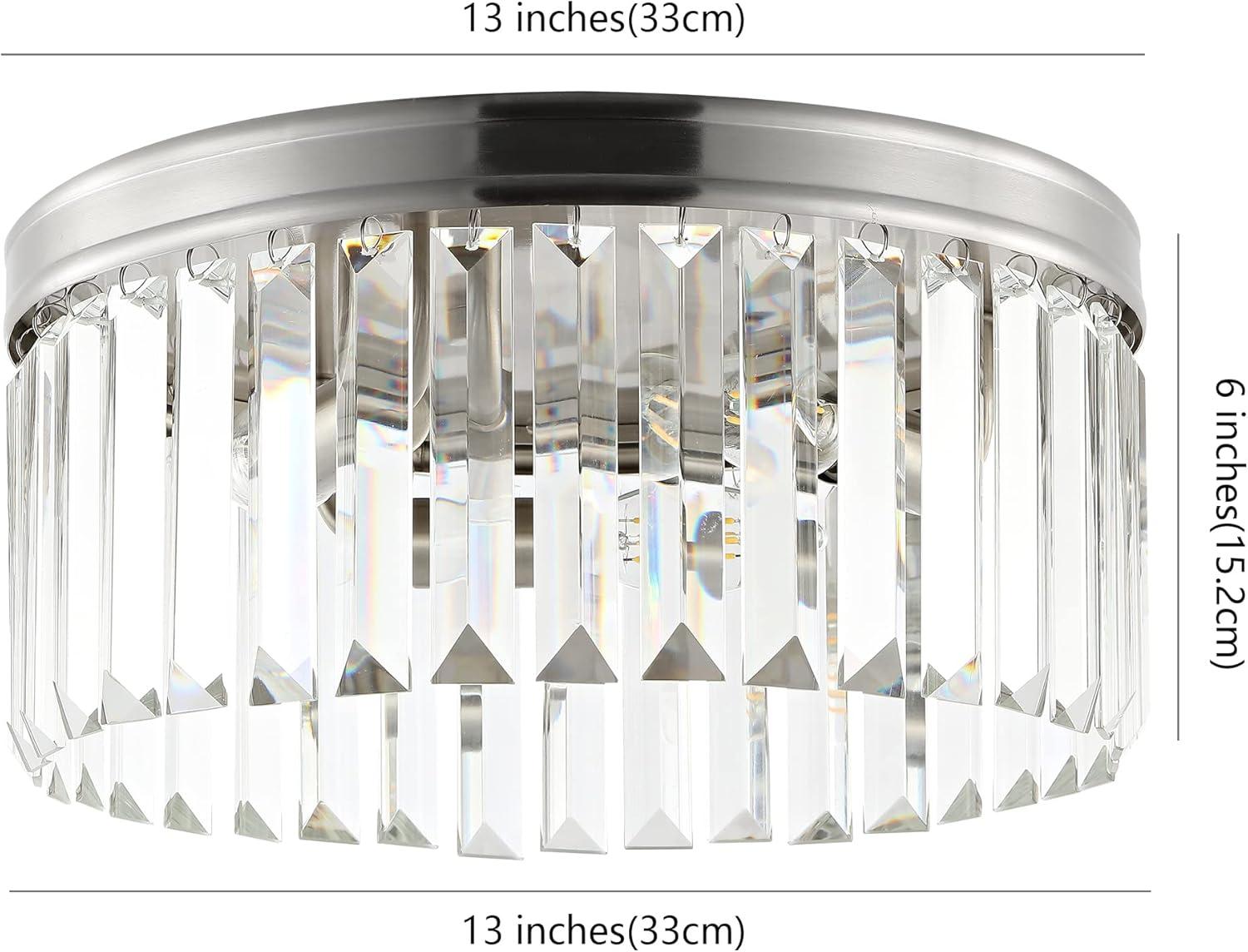 Ruslen 3 Light 13" Flush Mount - Brushed Nickel - Safavieh.