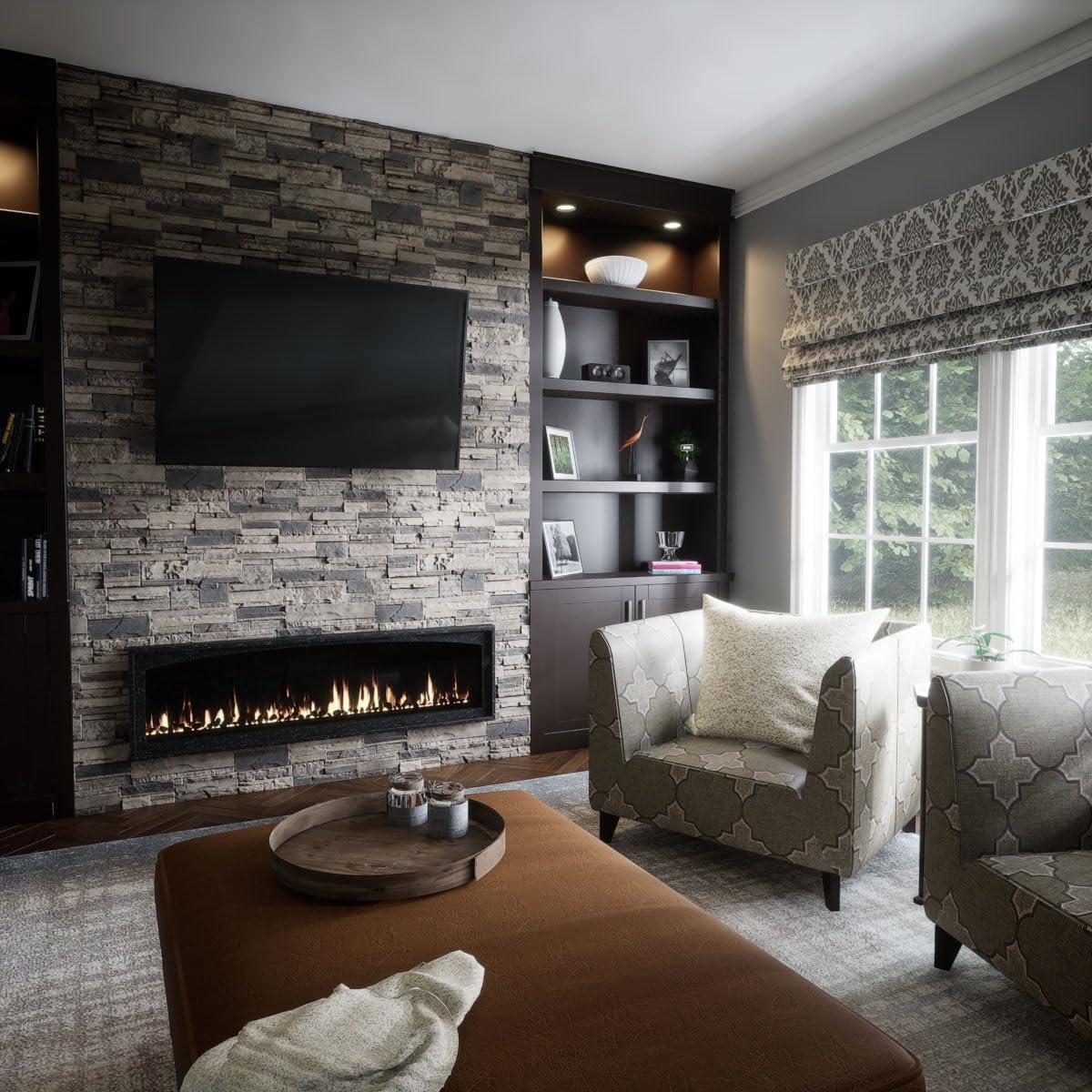 Cascade Stacked Faux Stone 24.75" x 48.625" Wall Paneling