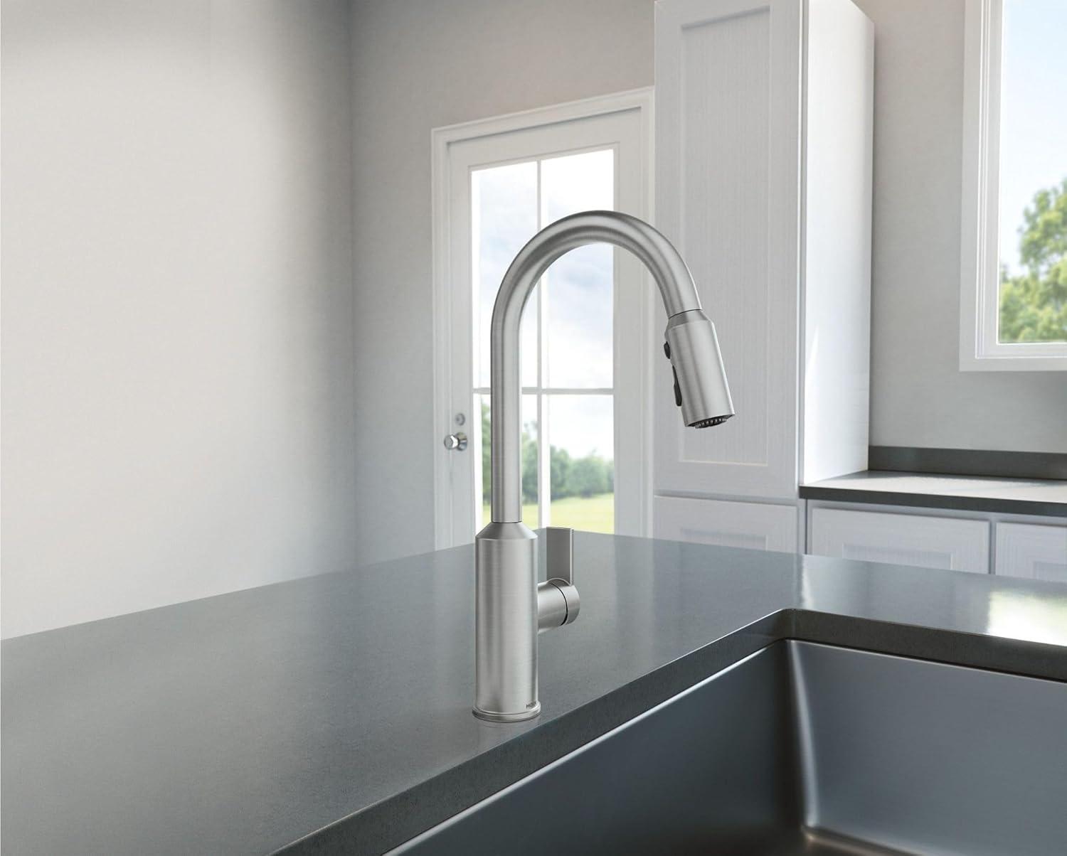 Brushed Nickel Single-Handle Pull-Out Spray Kitchen Faucet